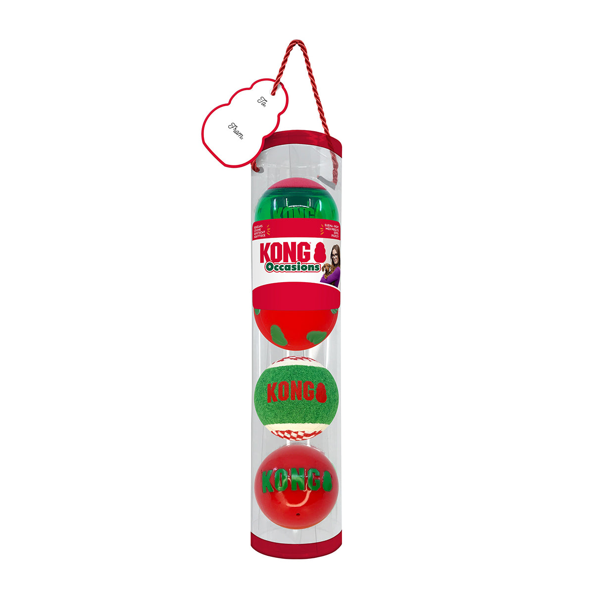 KONG Holiday Occasions Balls 4-pk Dog Toy Md