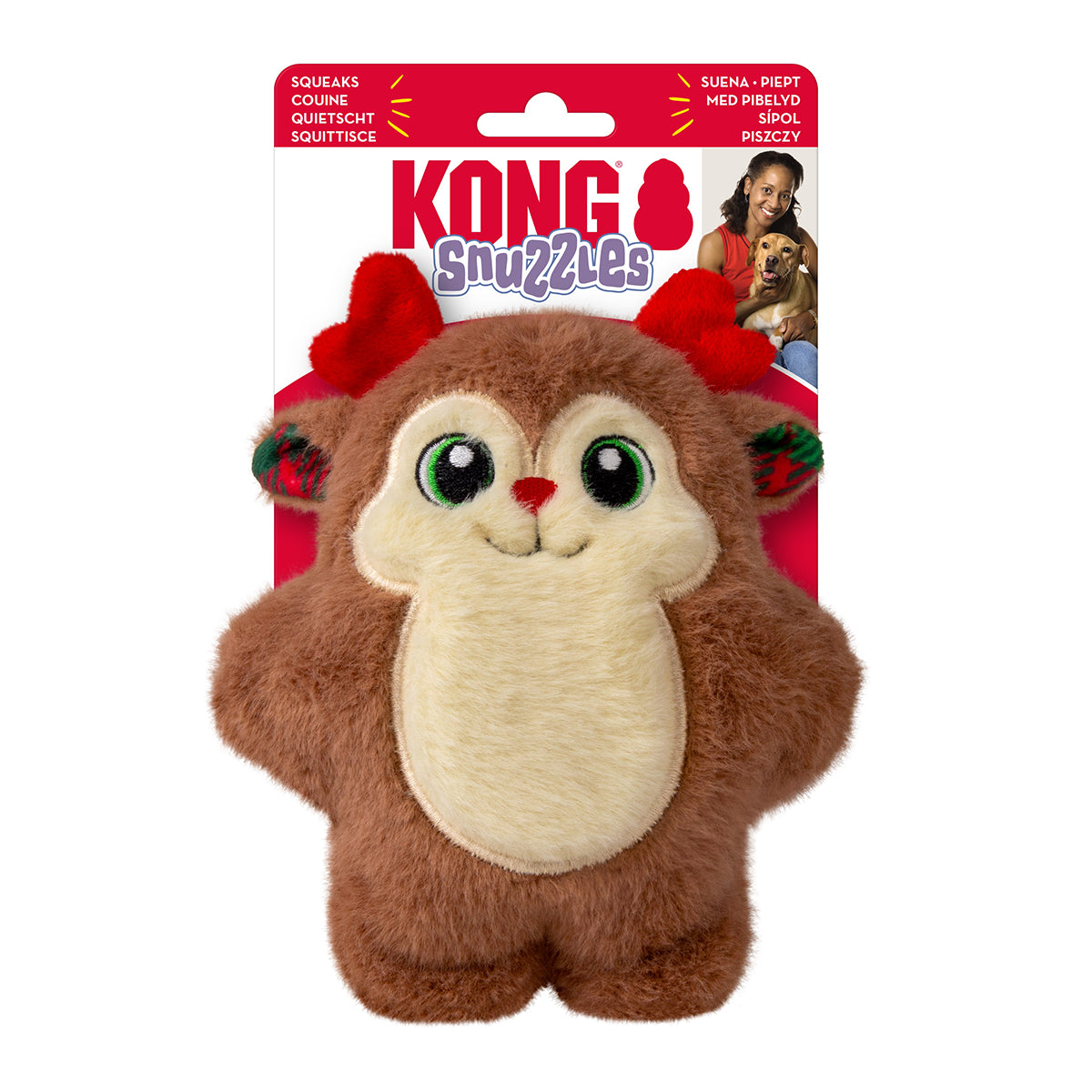 KONG Holiday Snuzzles Reindeer Dog Toy Sm