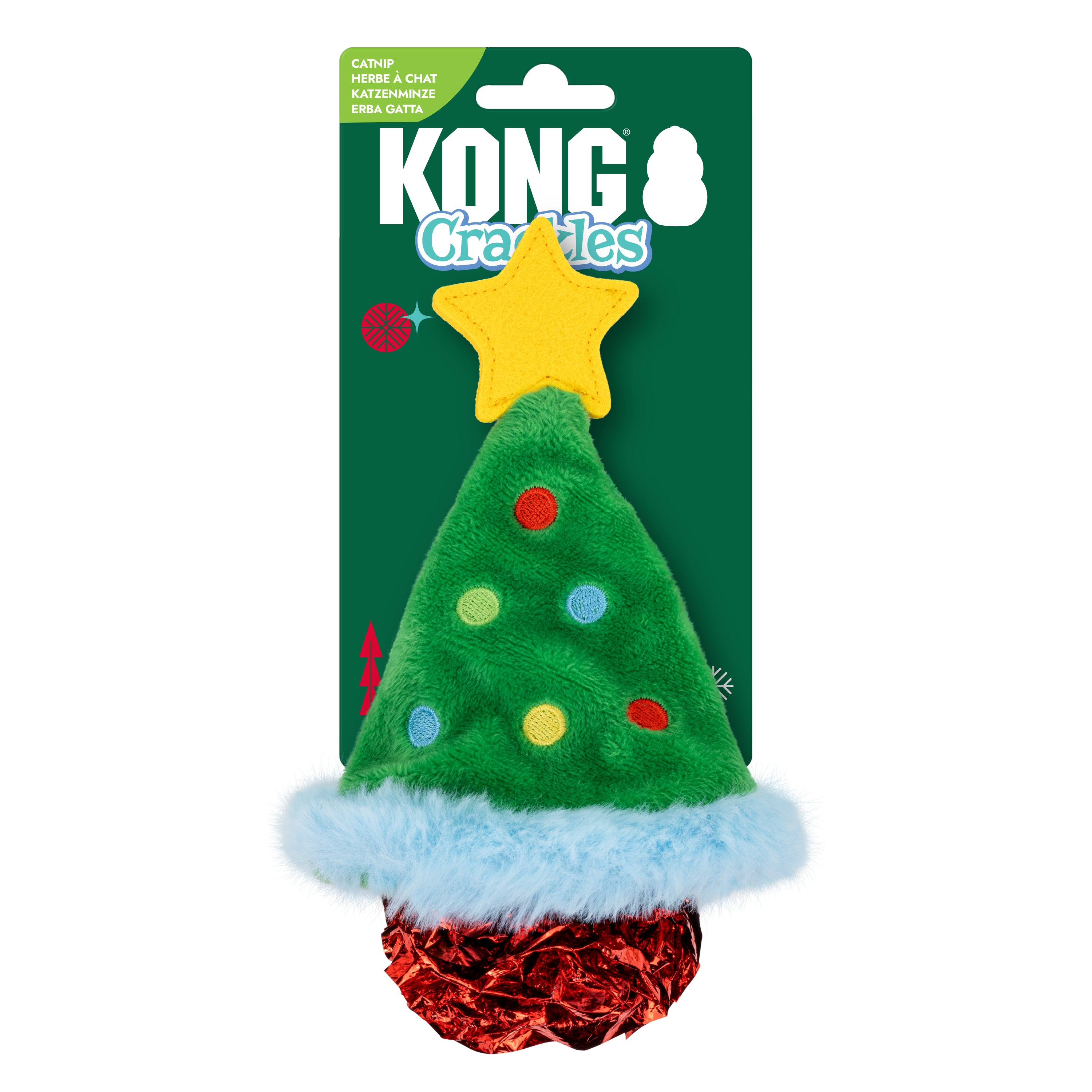 KONG Holiday Crackles Christmas Tree Green