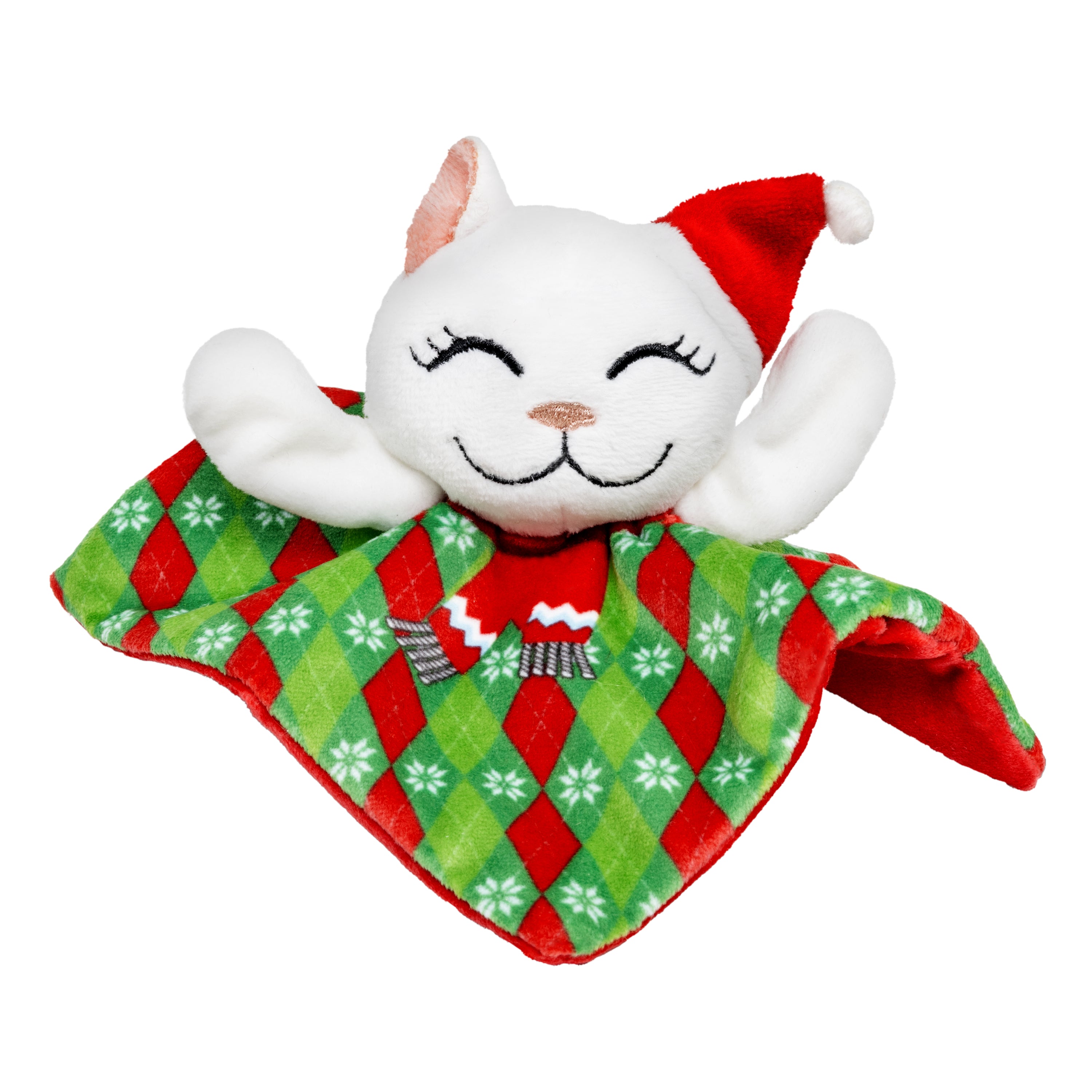 KONG Holiday Crackles Santa Kitty Argyle