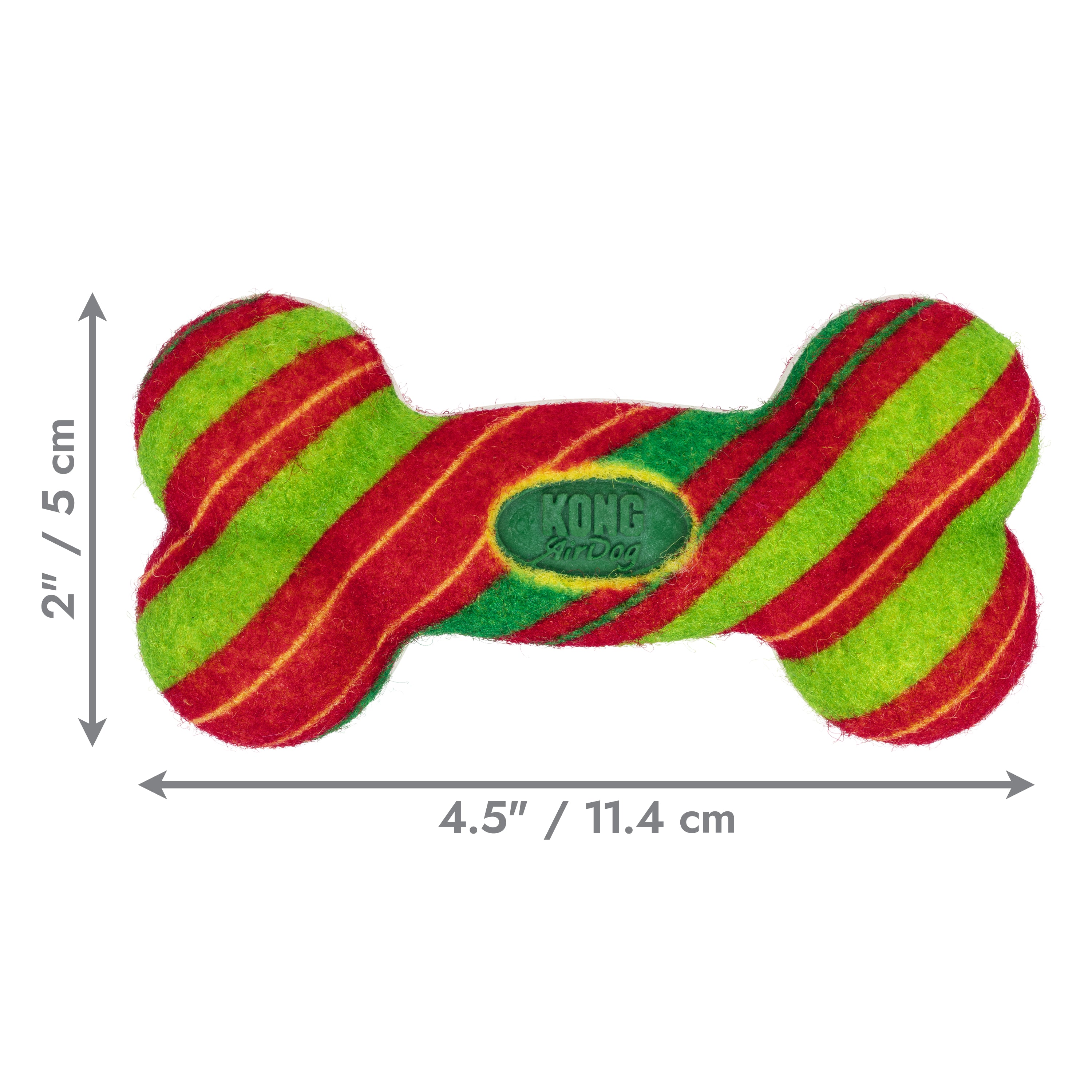 KONG Holiday AirDog® Squeaker Bone Stripe Sm