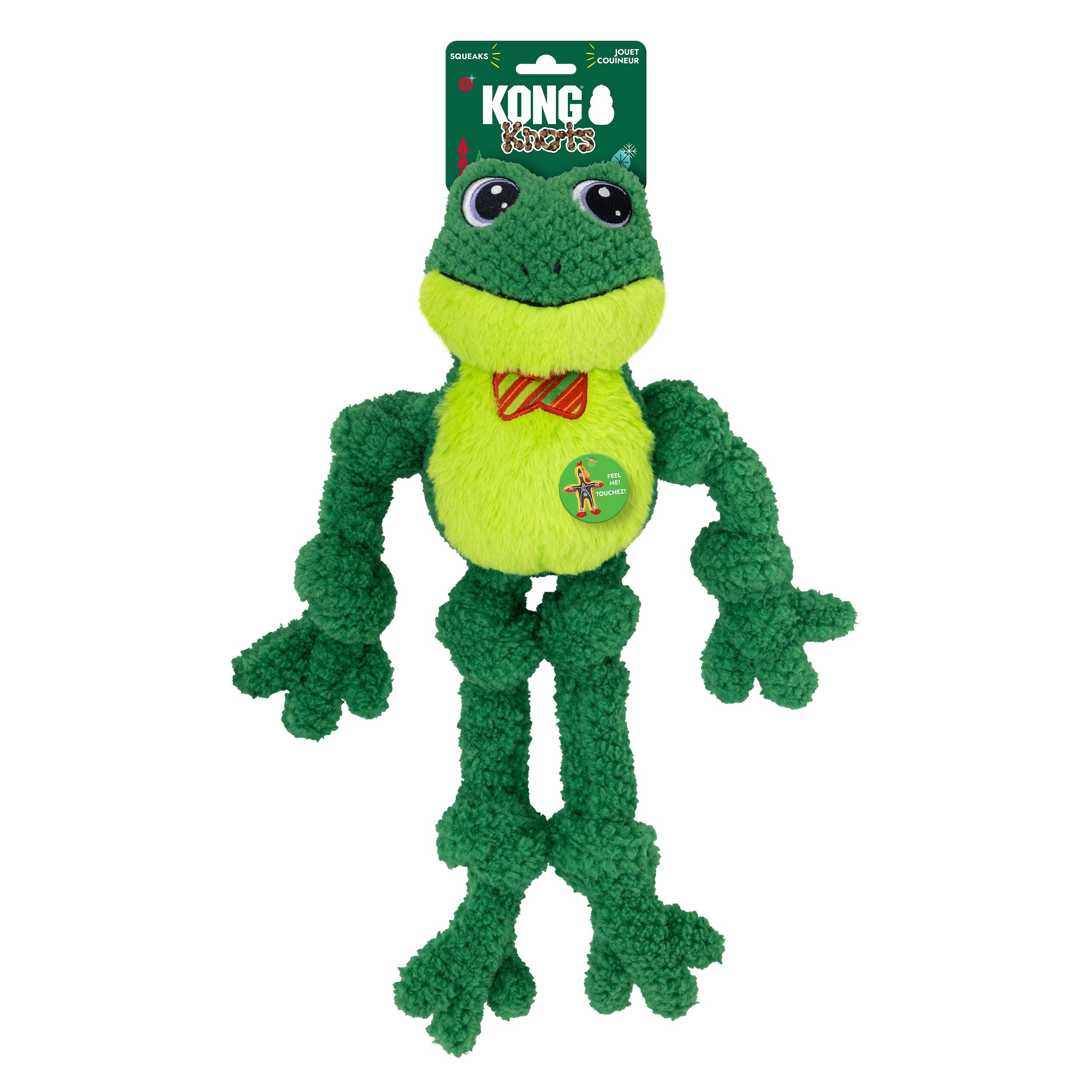 KONG Holiday Knots Bow Tie Frog Lg/XL