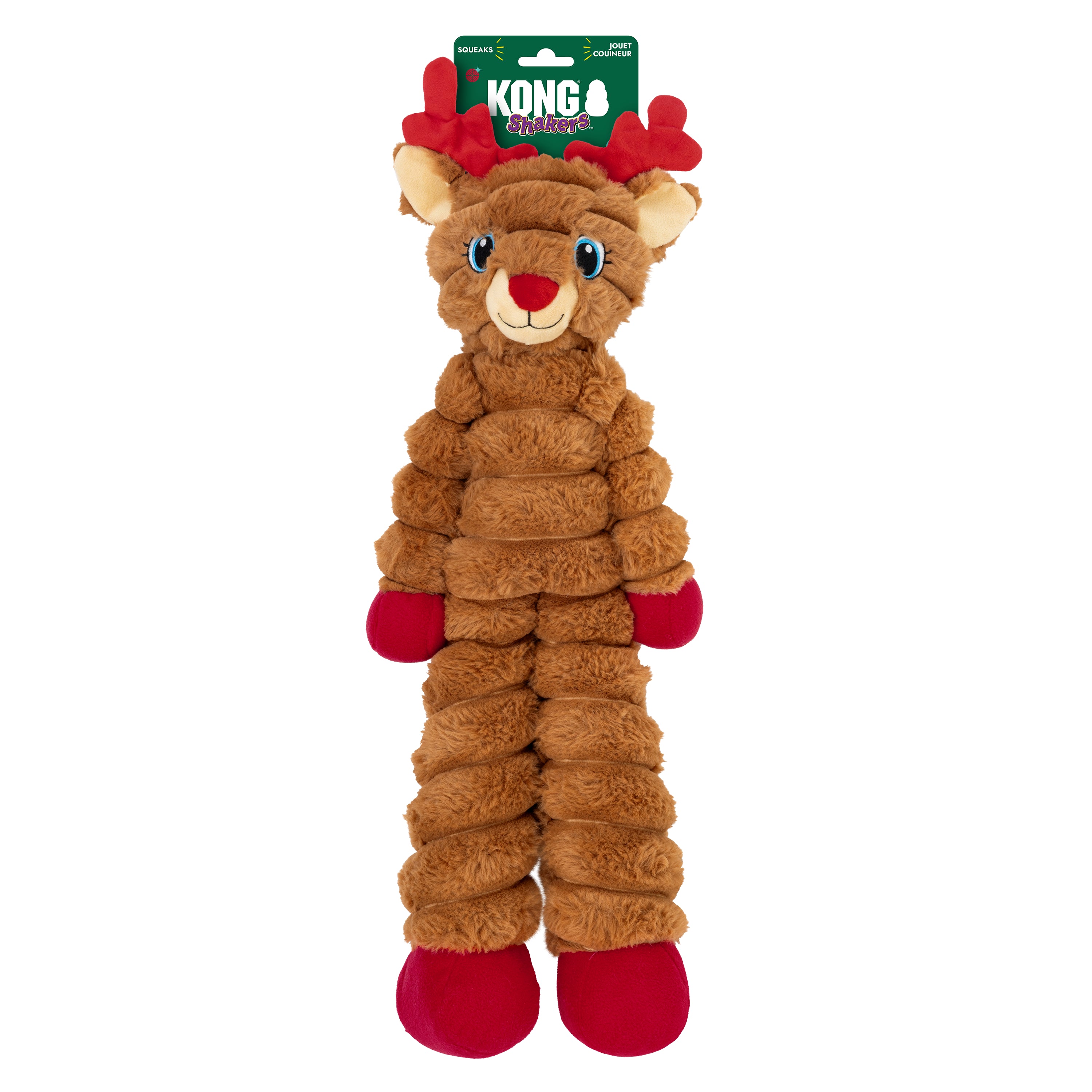 KONG Holiday Shakers™ Crumples Reindeer Red XL
