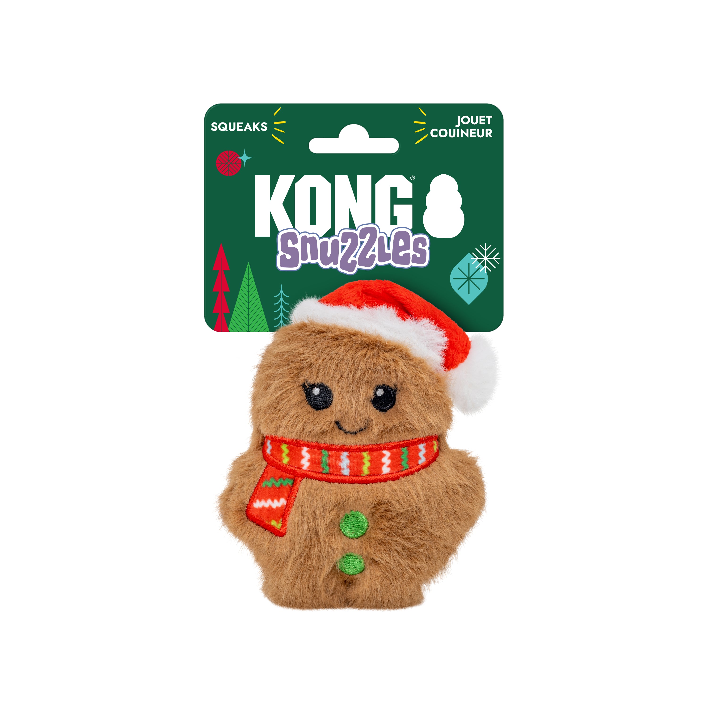 KONG Holiday Snuzzles Mini Santa Gingerbread XS