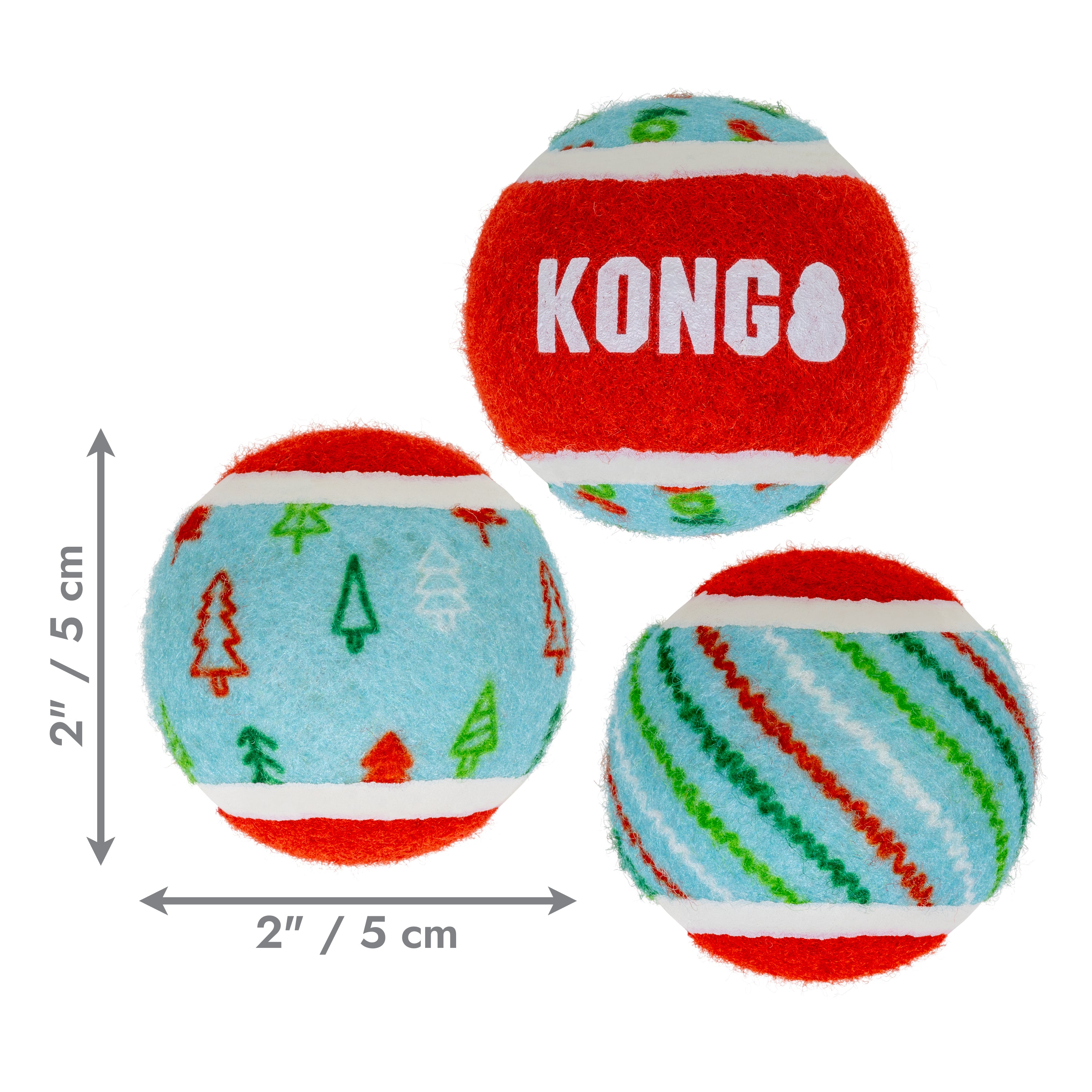 KONG Holiday SqueakAir® Tennis Balls 6-pk Sm