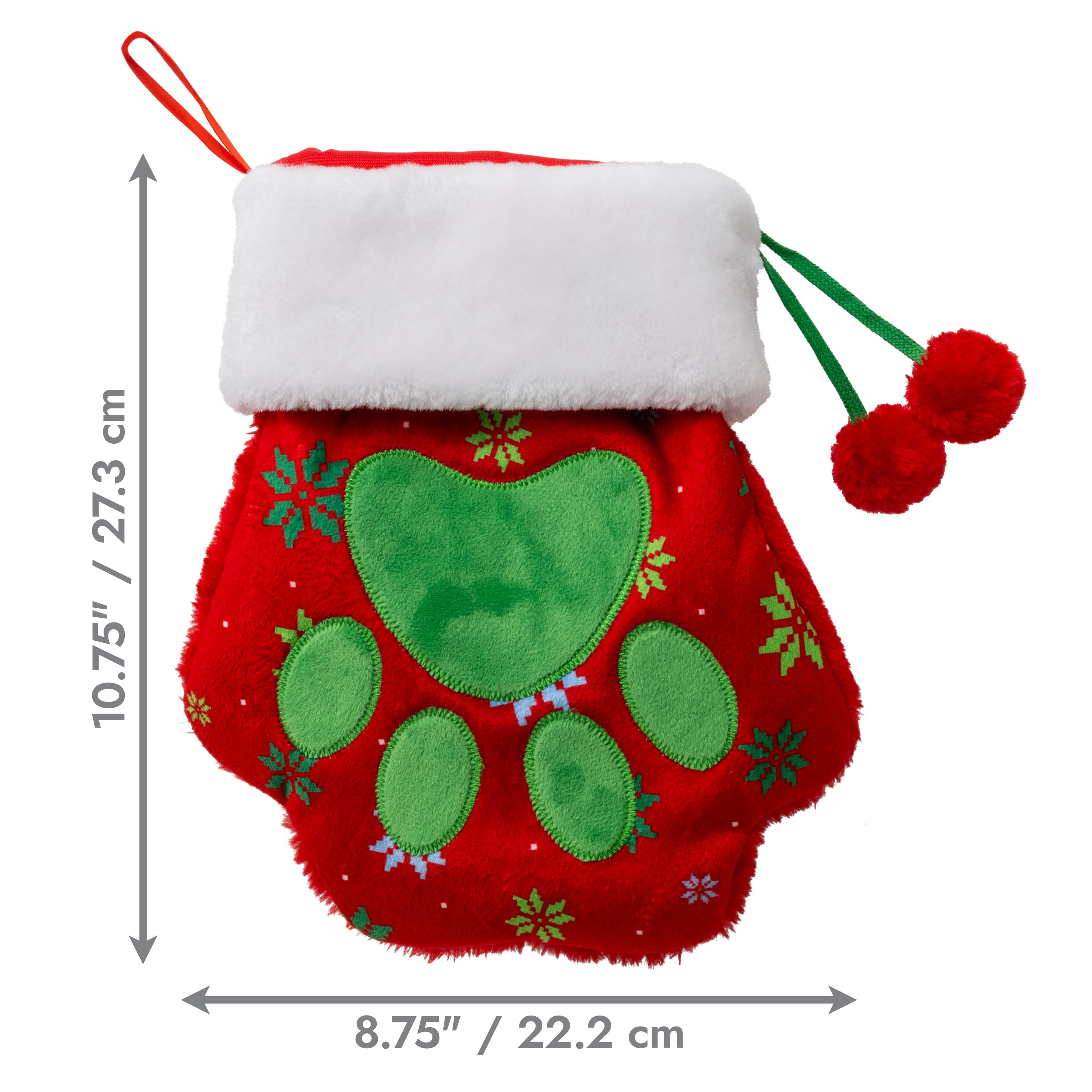KONG Holiday Stocking Paw Red Lg