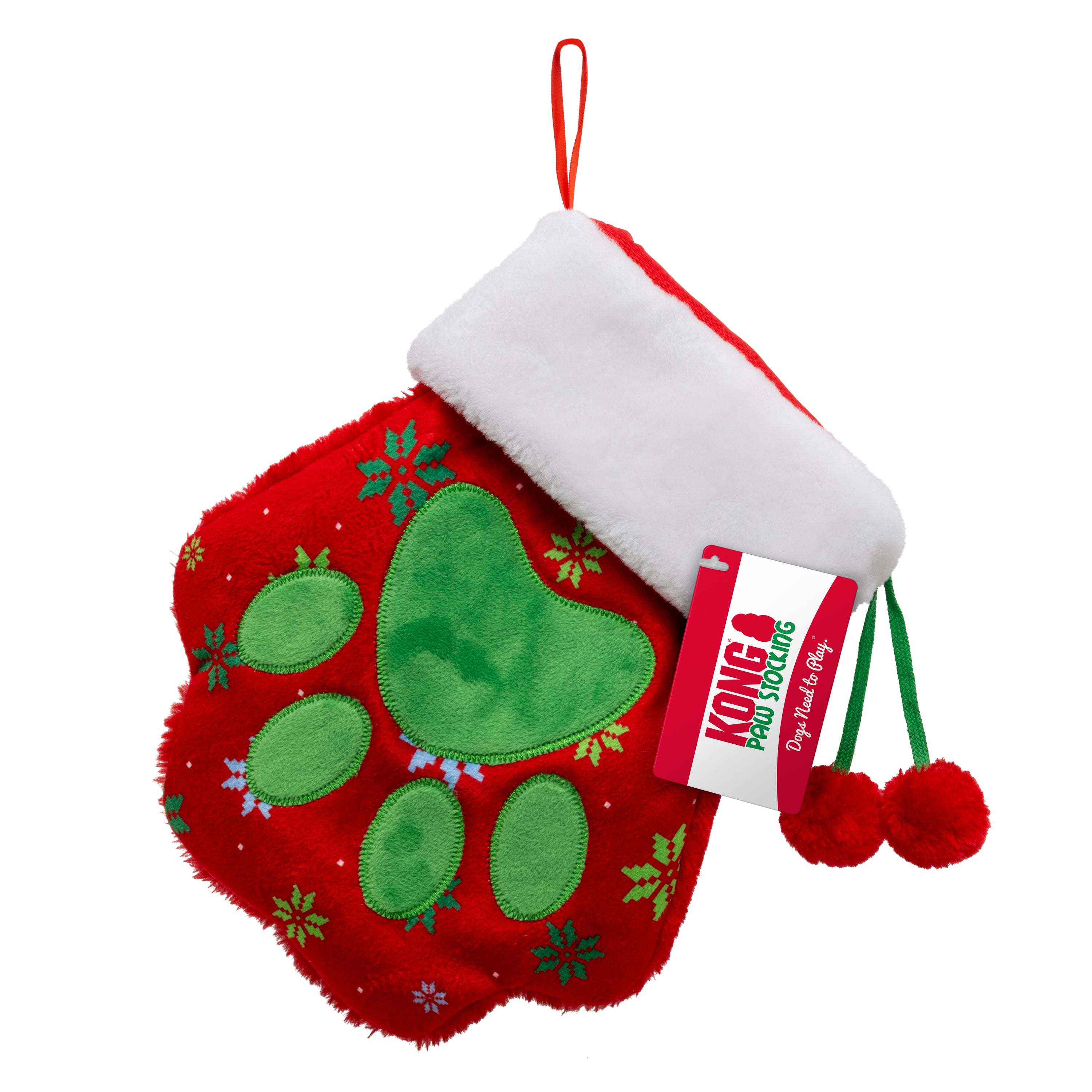 KONG Holiday Stocking Paw Red Lg