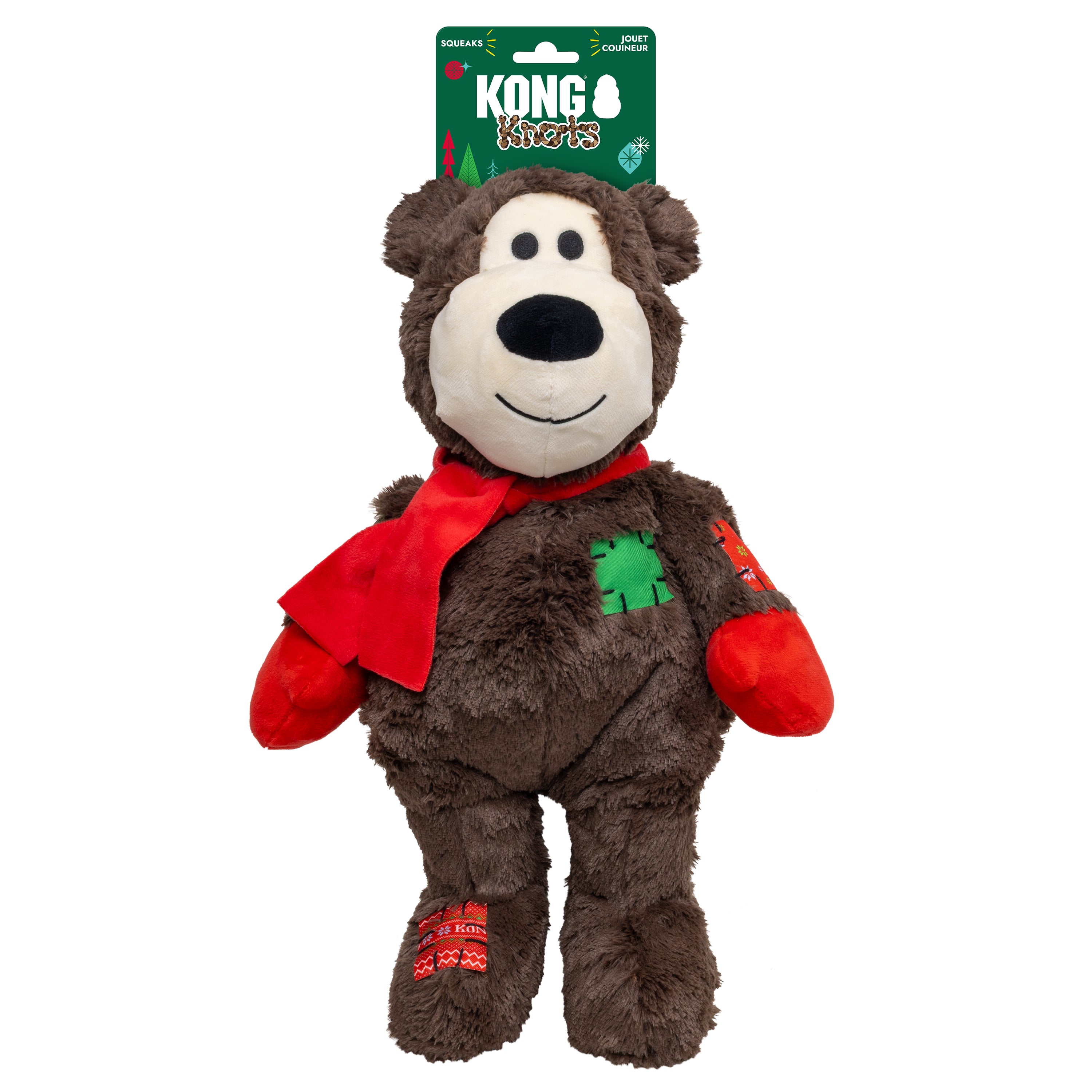 KONG Holiday Wild Knots Jumbo Bear Dk Brown XL