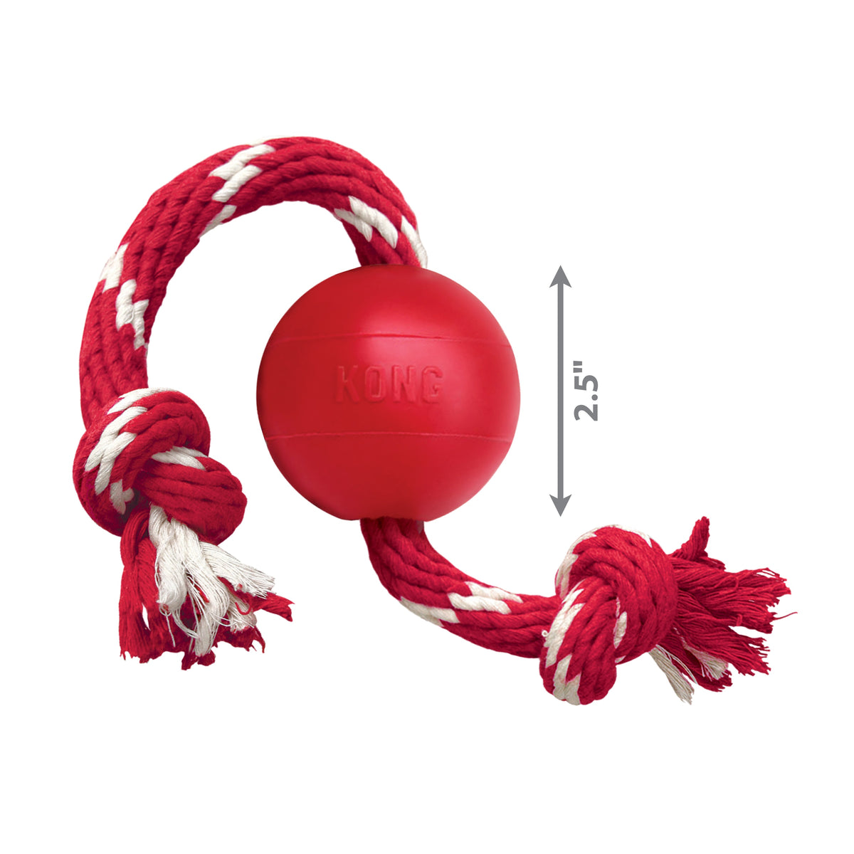 KONG® Ball w/Rope Dog Fetch Toy Small