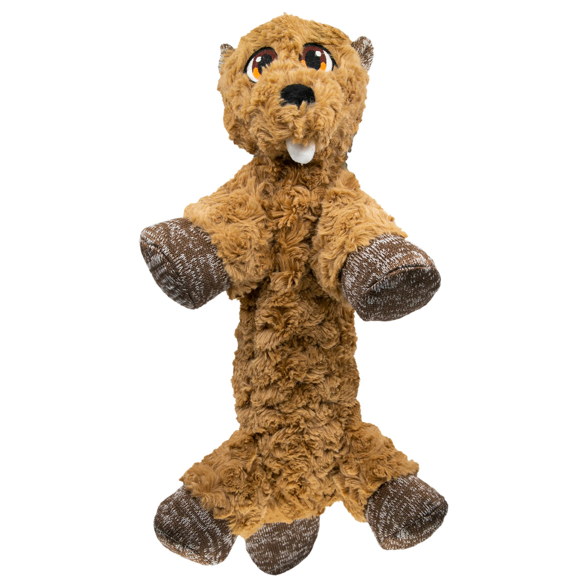 KONG® Low Stuff Flopzie Beaver Dog Plush Toy Medium