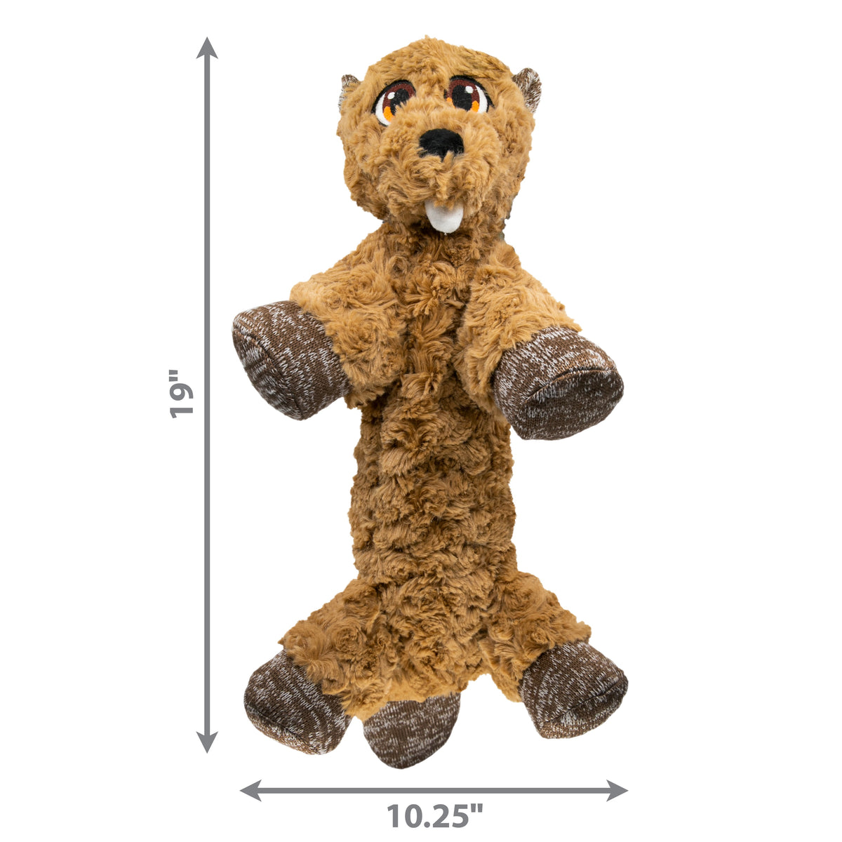 KONG® Low Stuff Flopzie Beaver Dog Plush Toy Medium