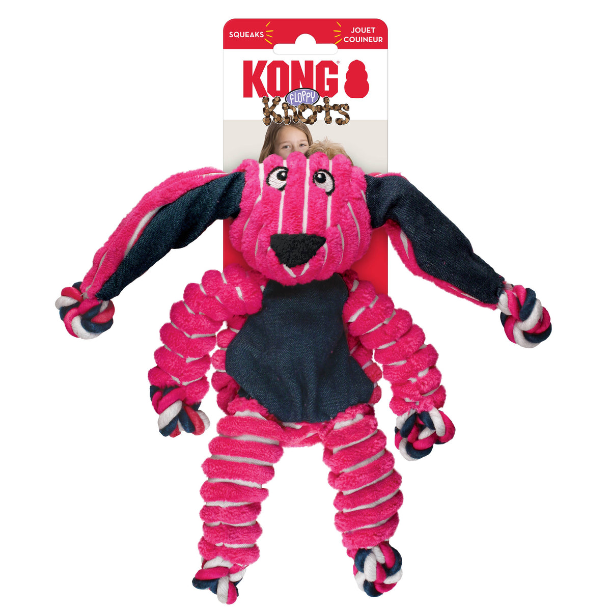 KONG® Floppy Knots Bunny Dog Rope Toy Small/Medium