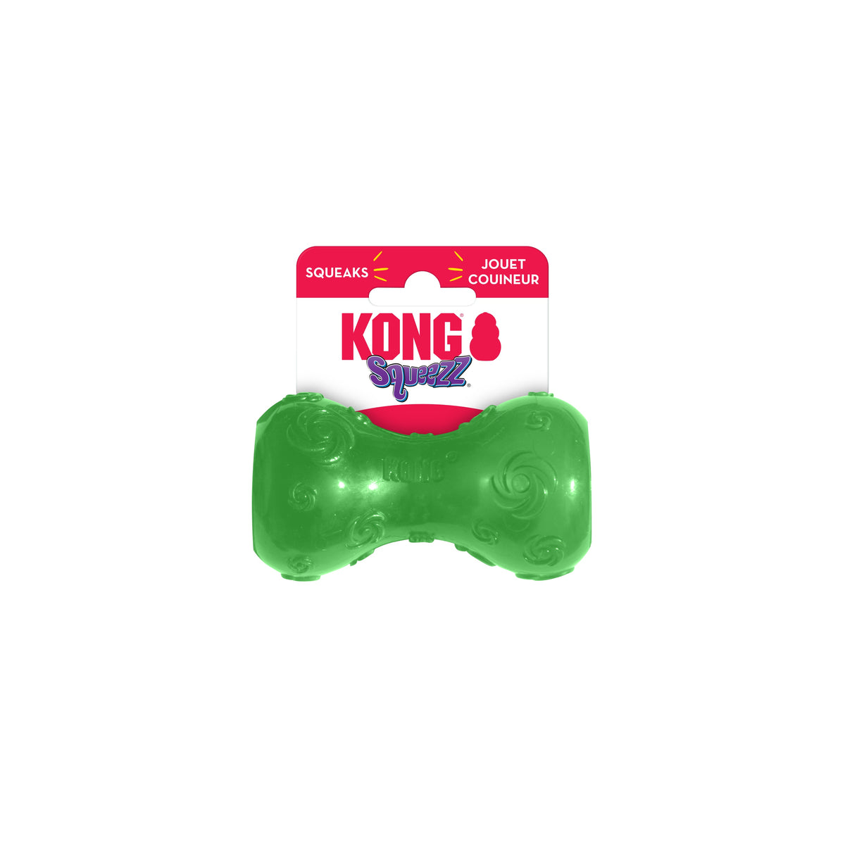 KONG® Squeezz Dumbbell Dog Chew Toy Assorted Small