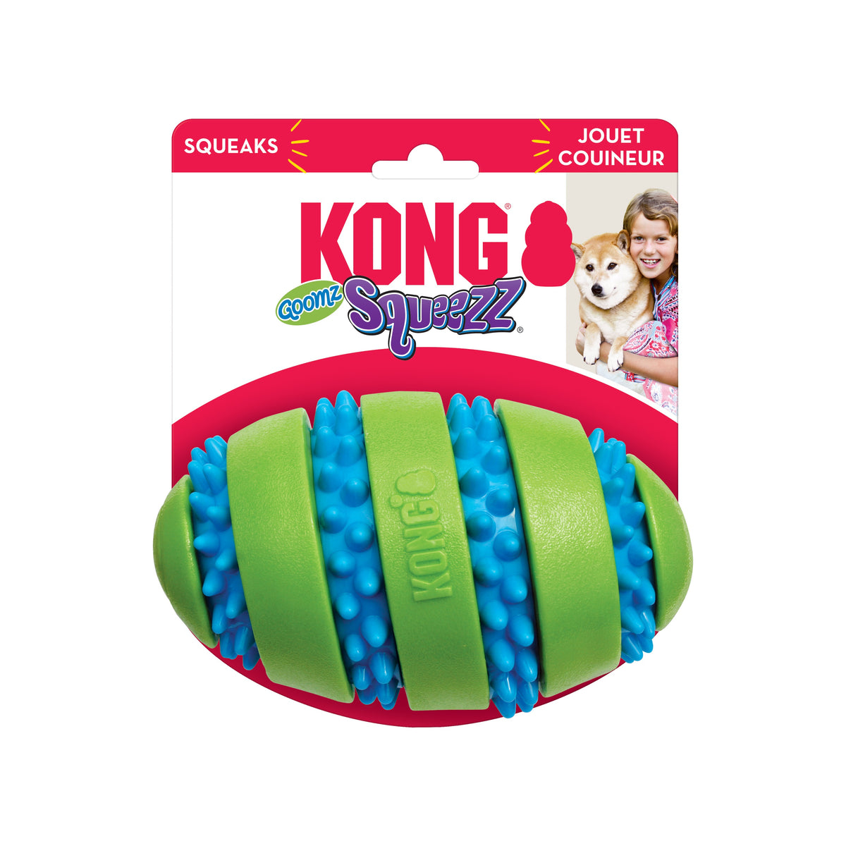 KONG® Squeezz Goomz Football Dog Chew Toy Large