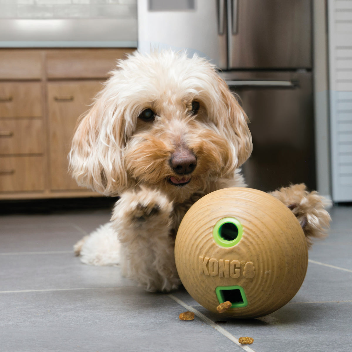 KONG® Bamboo Feeder Ball Dog Enrichment Toy Medium