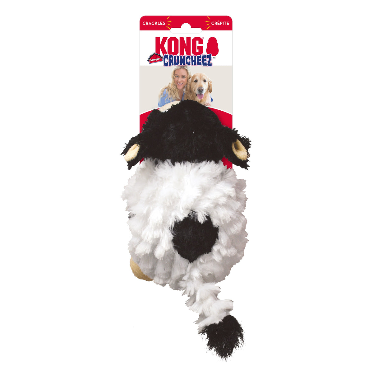 KONG® Cruncheez™ Barnyard Cow Dog Plush Toy Large