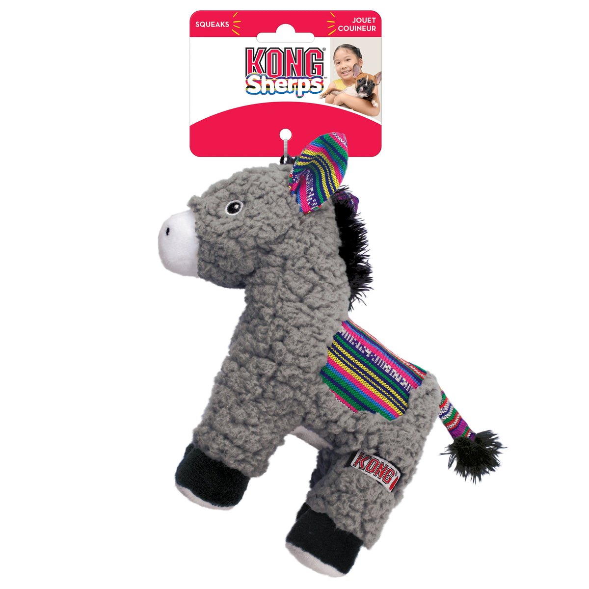 KONG® Sherps Donkey Dog Plush Toy Medium