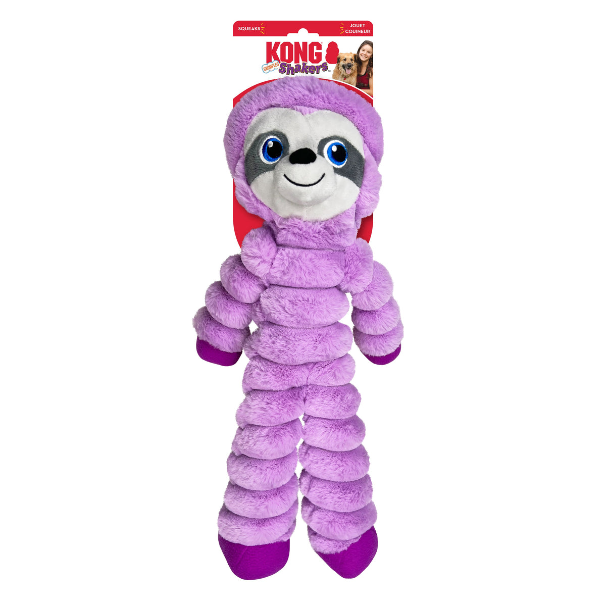 KONG® Shakers™ Crumples Sloth Dog Plush Toy XL