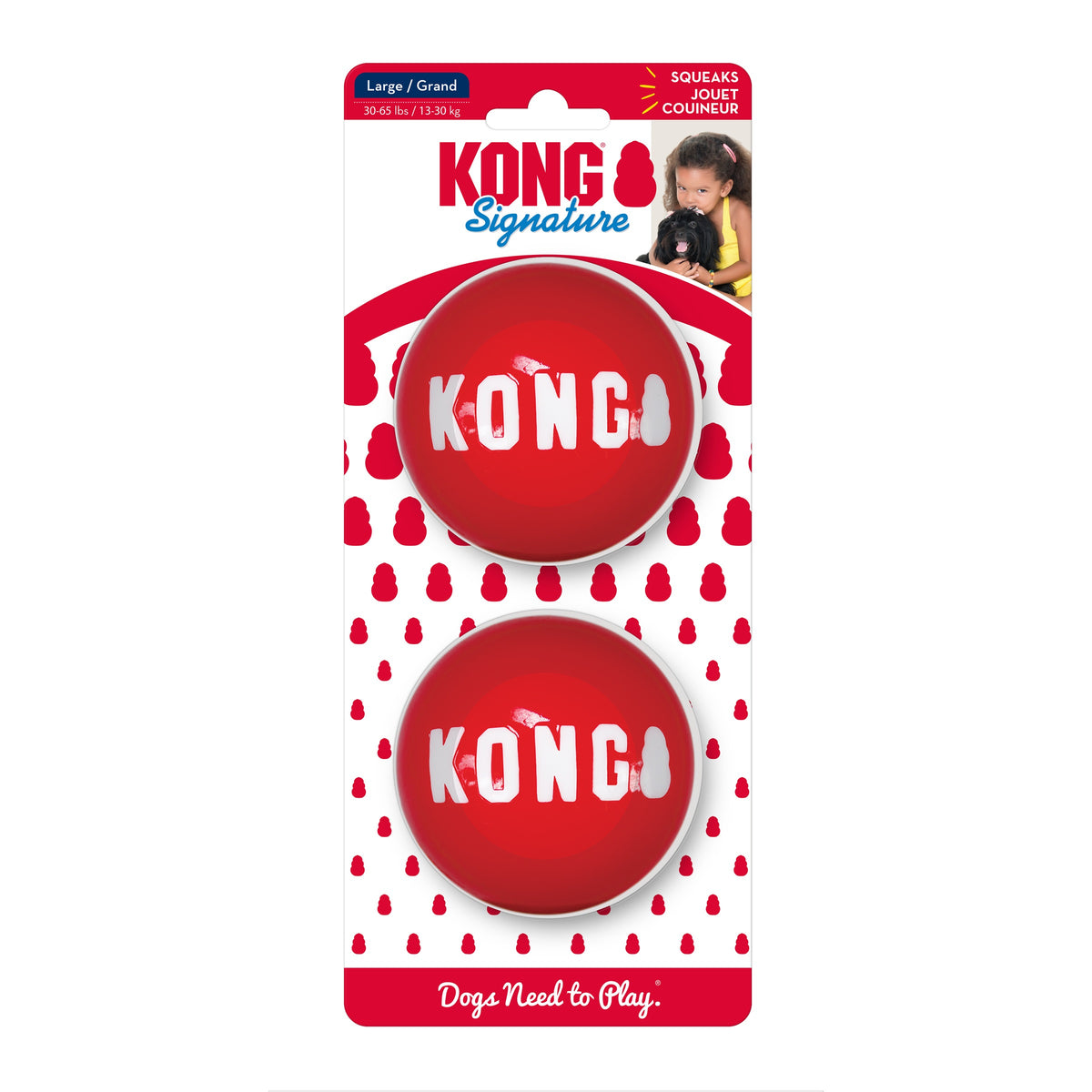 KONG® Signature Balls Dog Fetch Toy Large 2pk