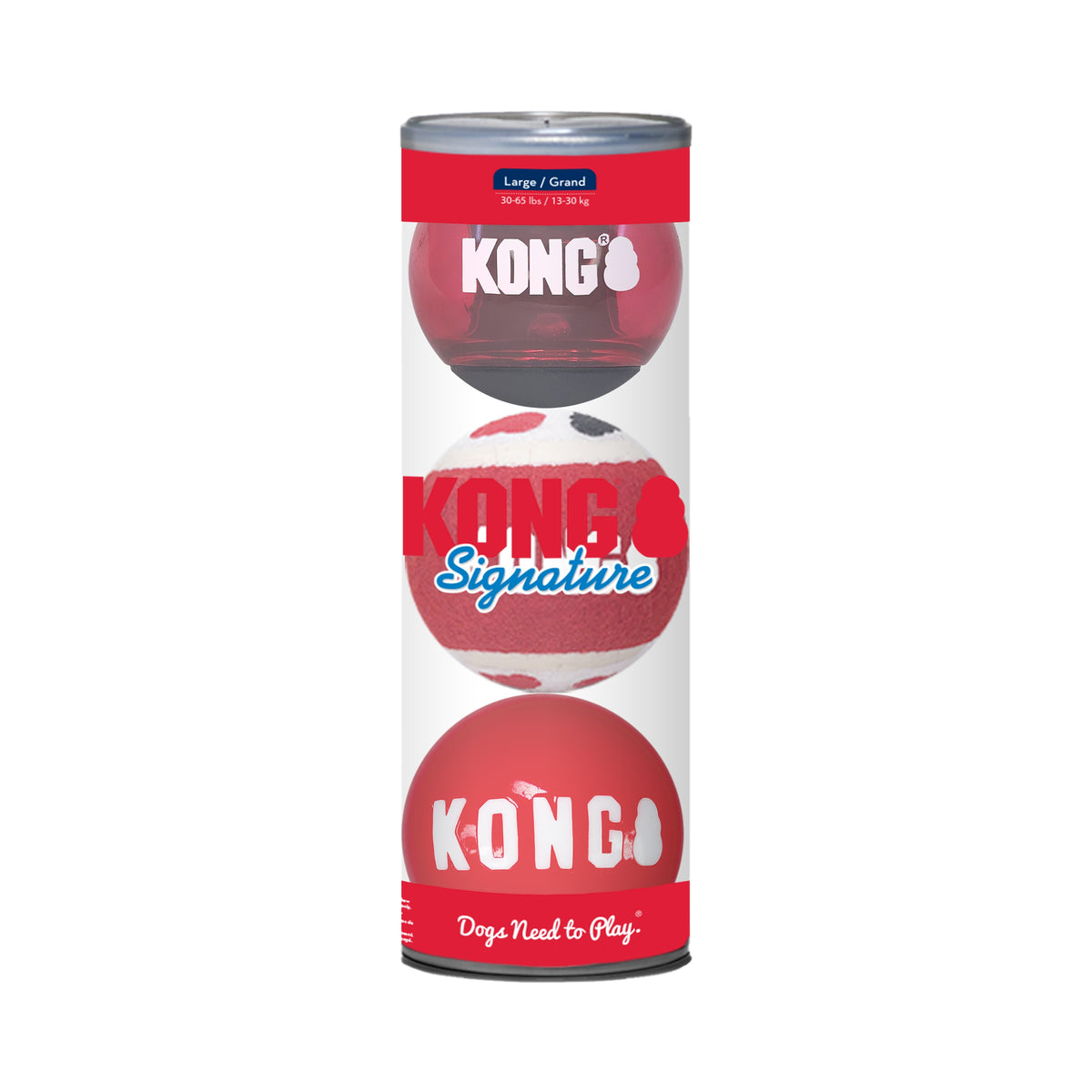 KONG® Signature Balls Dog Fetch Toy Assorted Large 3pk