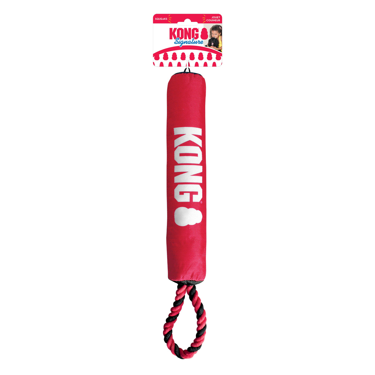 KONG® Signature Stick w/Rope Dog Fetch Toy Medium