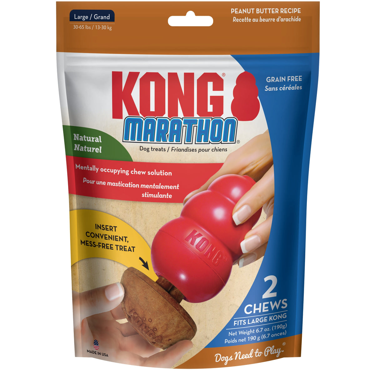 KONG® Marathon® Peanut Butter Large 2pk