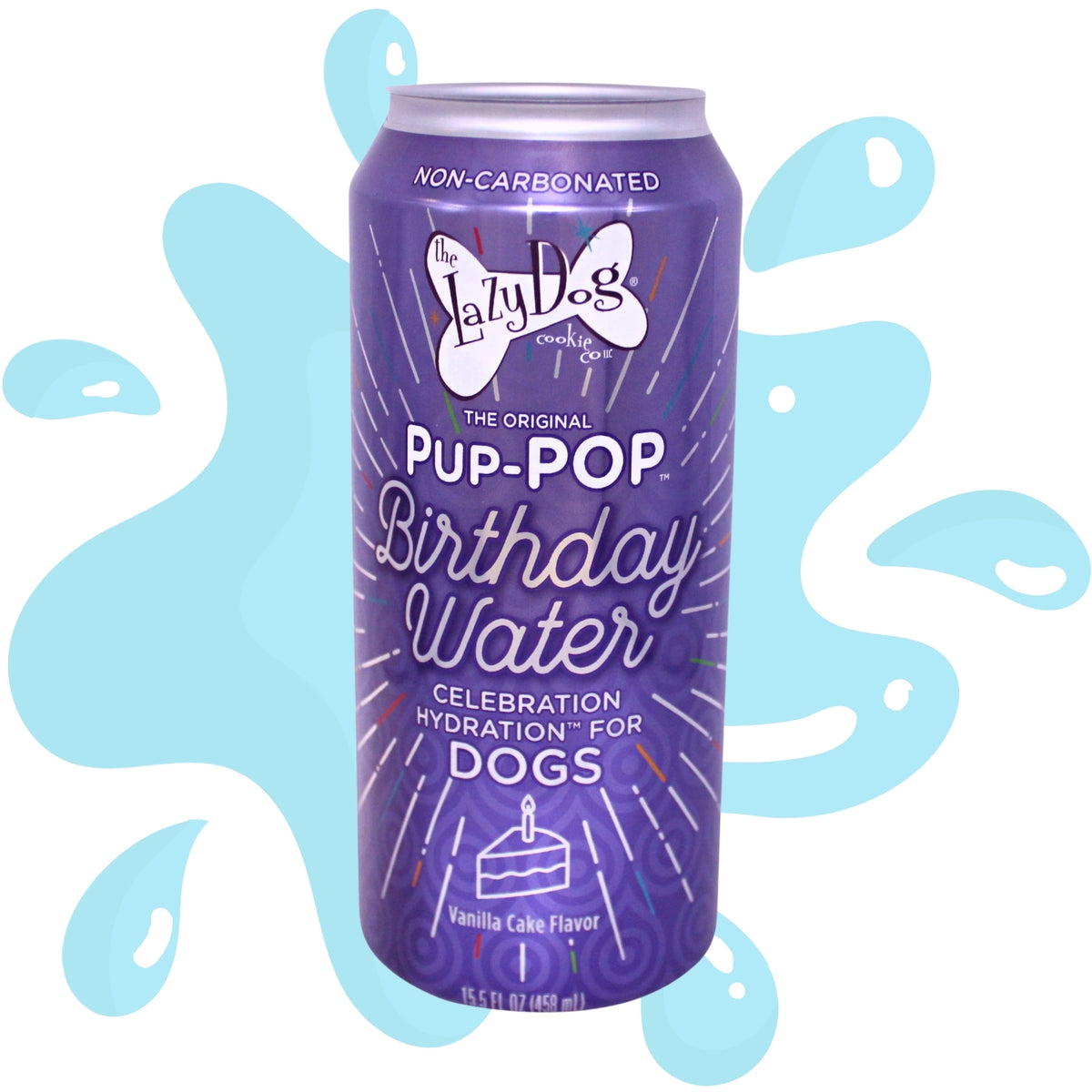 Lazy Dog Pup-POP® Birthday Water Vanilla Cake Flavor Case of 4