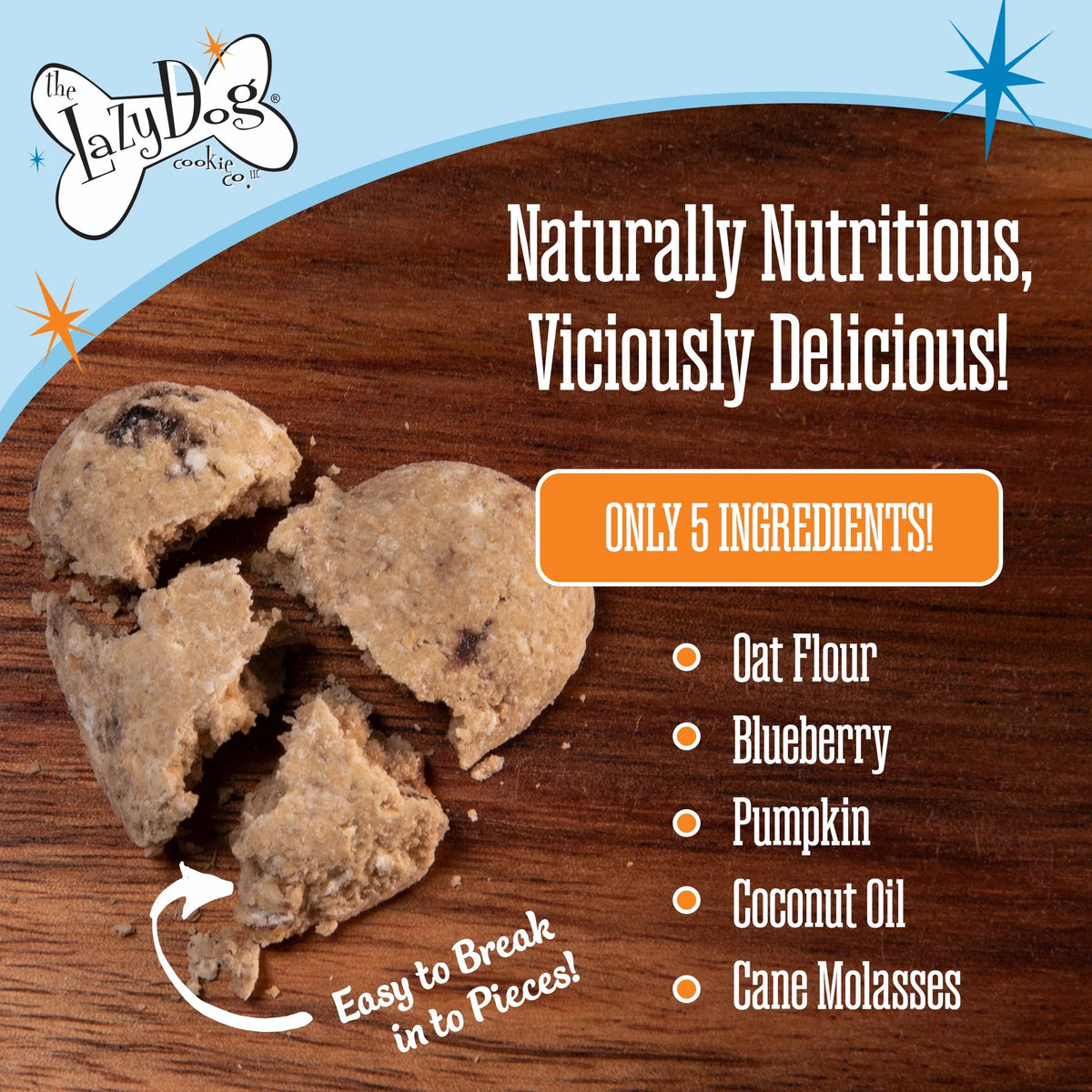 Lazy Dog Boxed Biscuits Molasses Crisped Blueberry Oat WCSF 14 oz