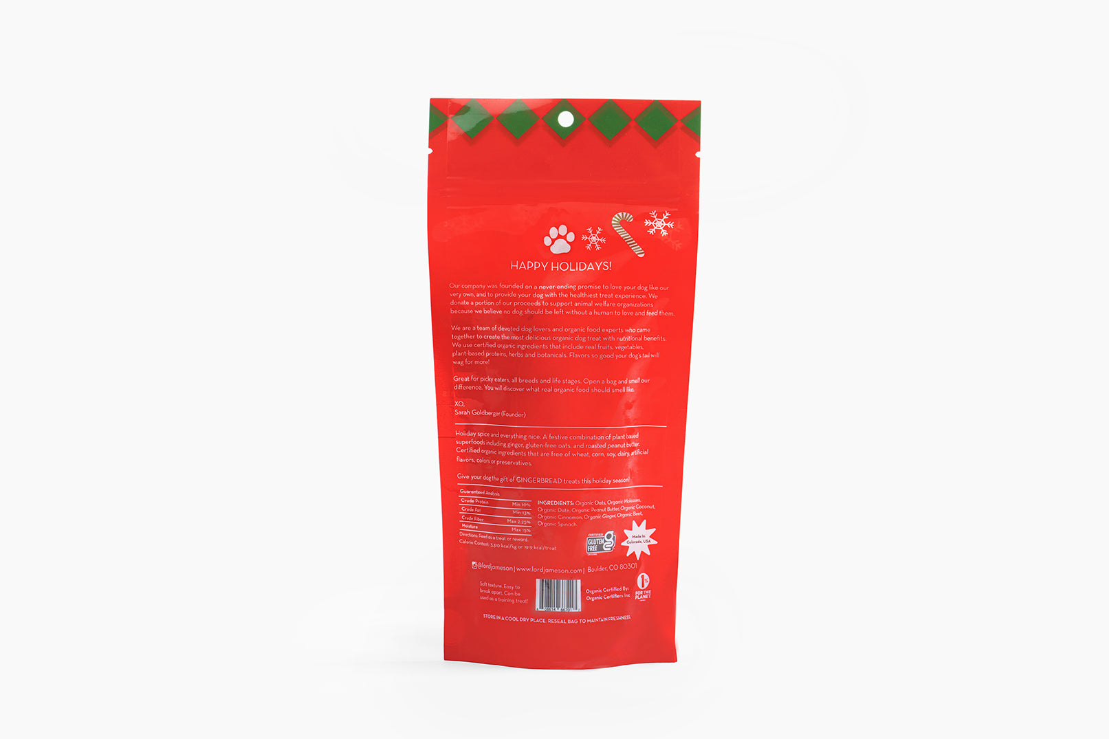 Lord Jameson Gingerbread Organic Soft & Chewy Dog Treats 6oz