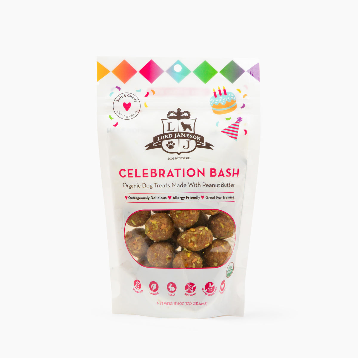 Lord Jameson Celebration Bash Organic Soft & Chewy Dog Treats 6oz