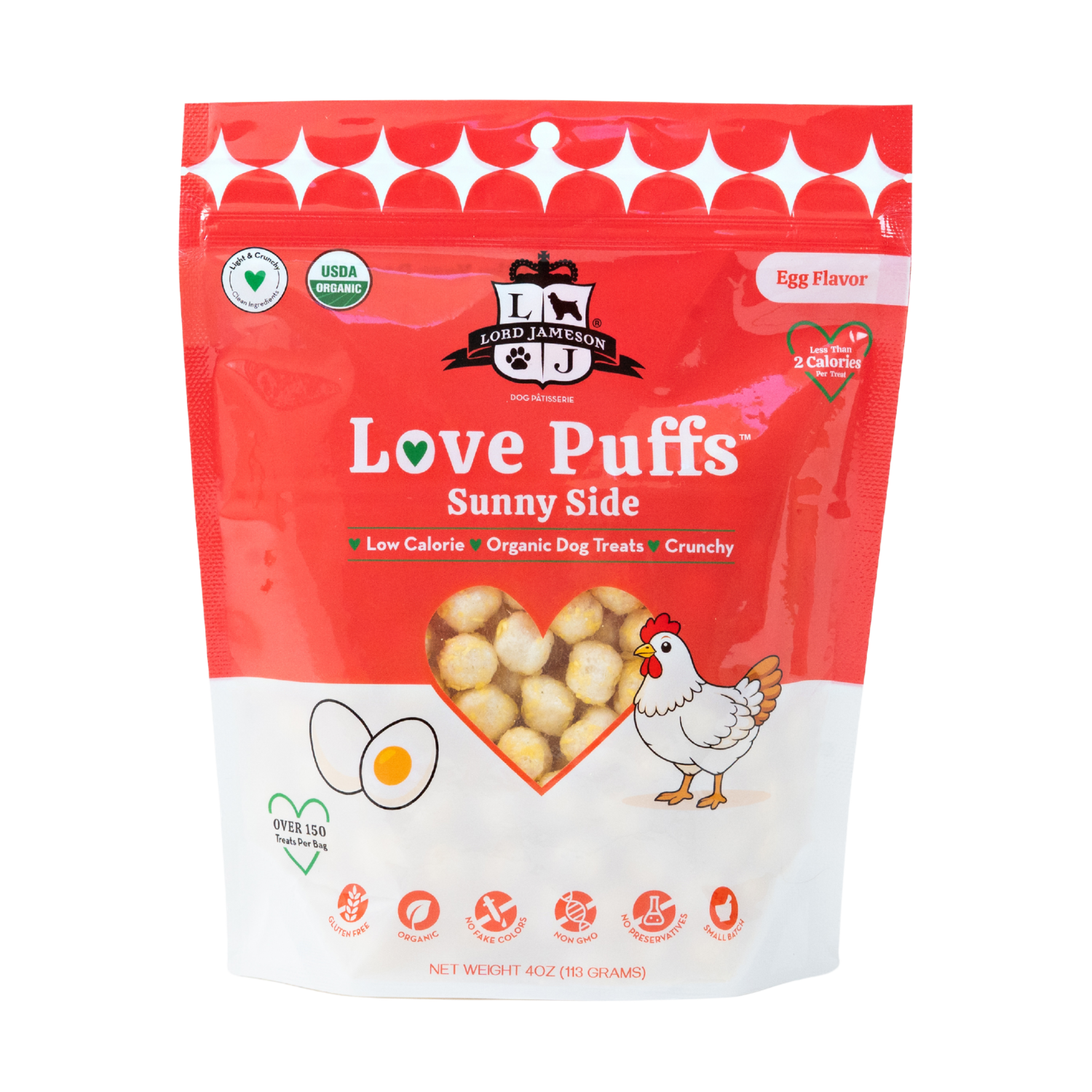Lord Jameson Love Puffs Sunny Side Crunchy Dog Treat 4oz