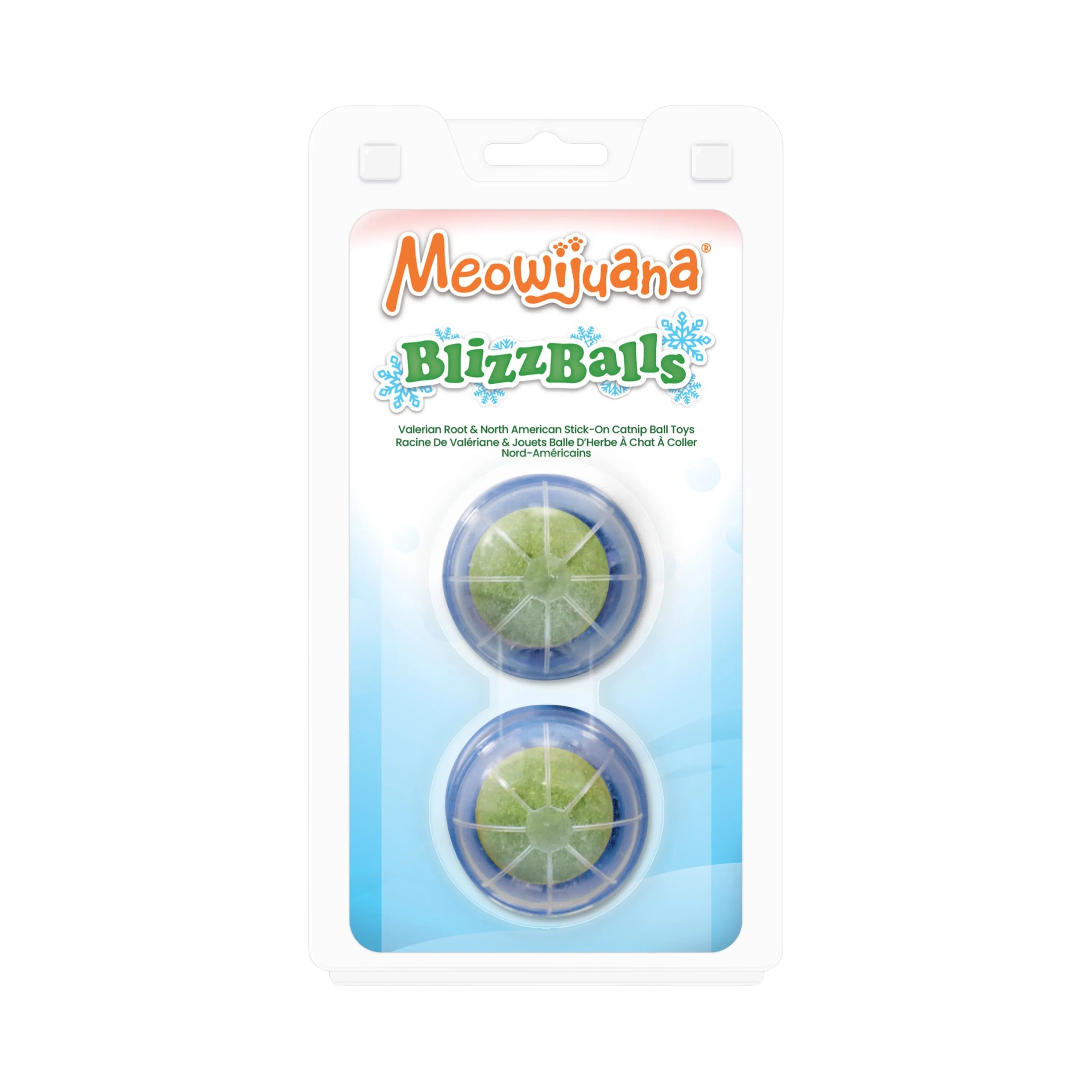 Meowijuana Seasonal Winter - Blizzballs -  Valerian Root Stick And Lick Catnip Toy