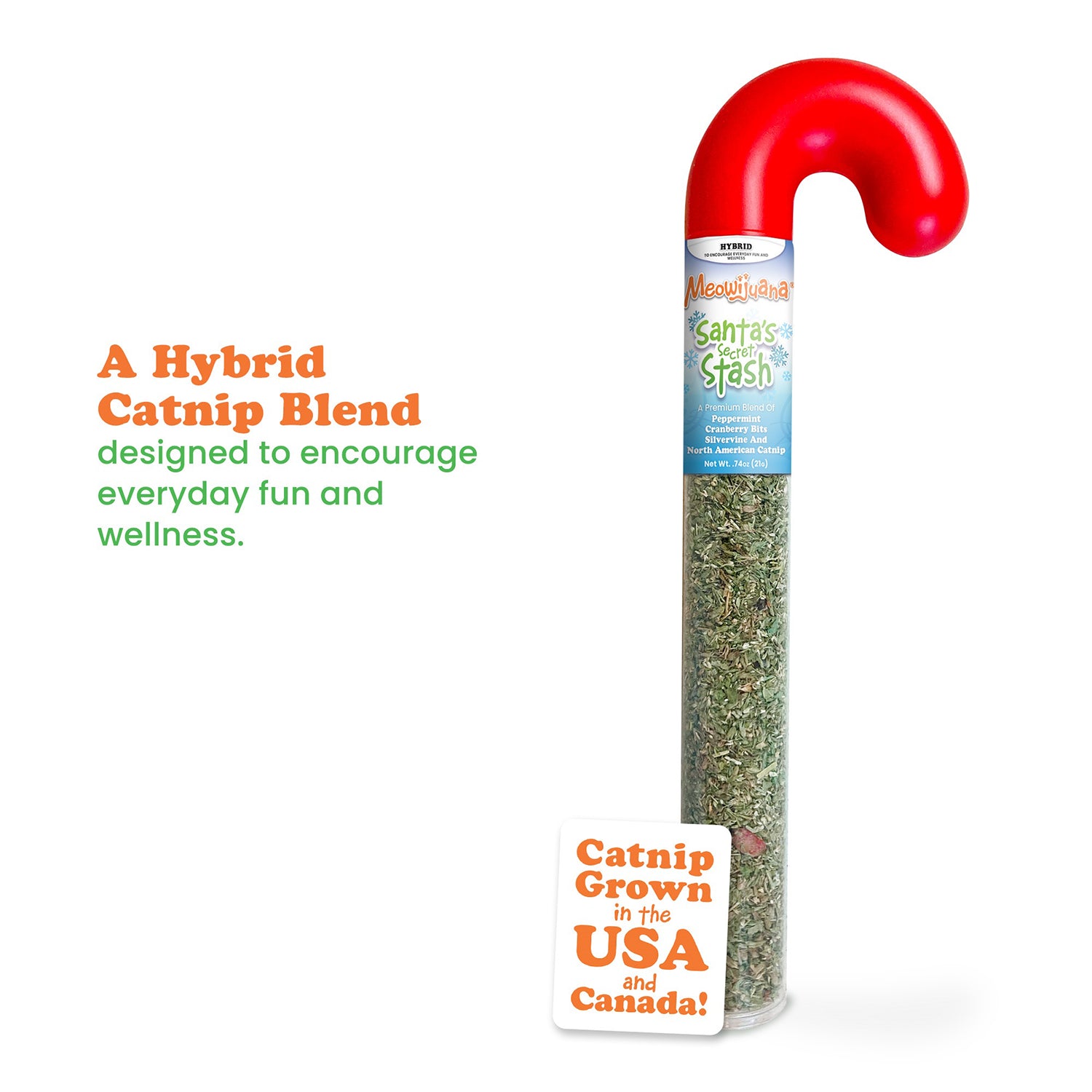 Meowijuana Catnip Filled Candy Cane