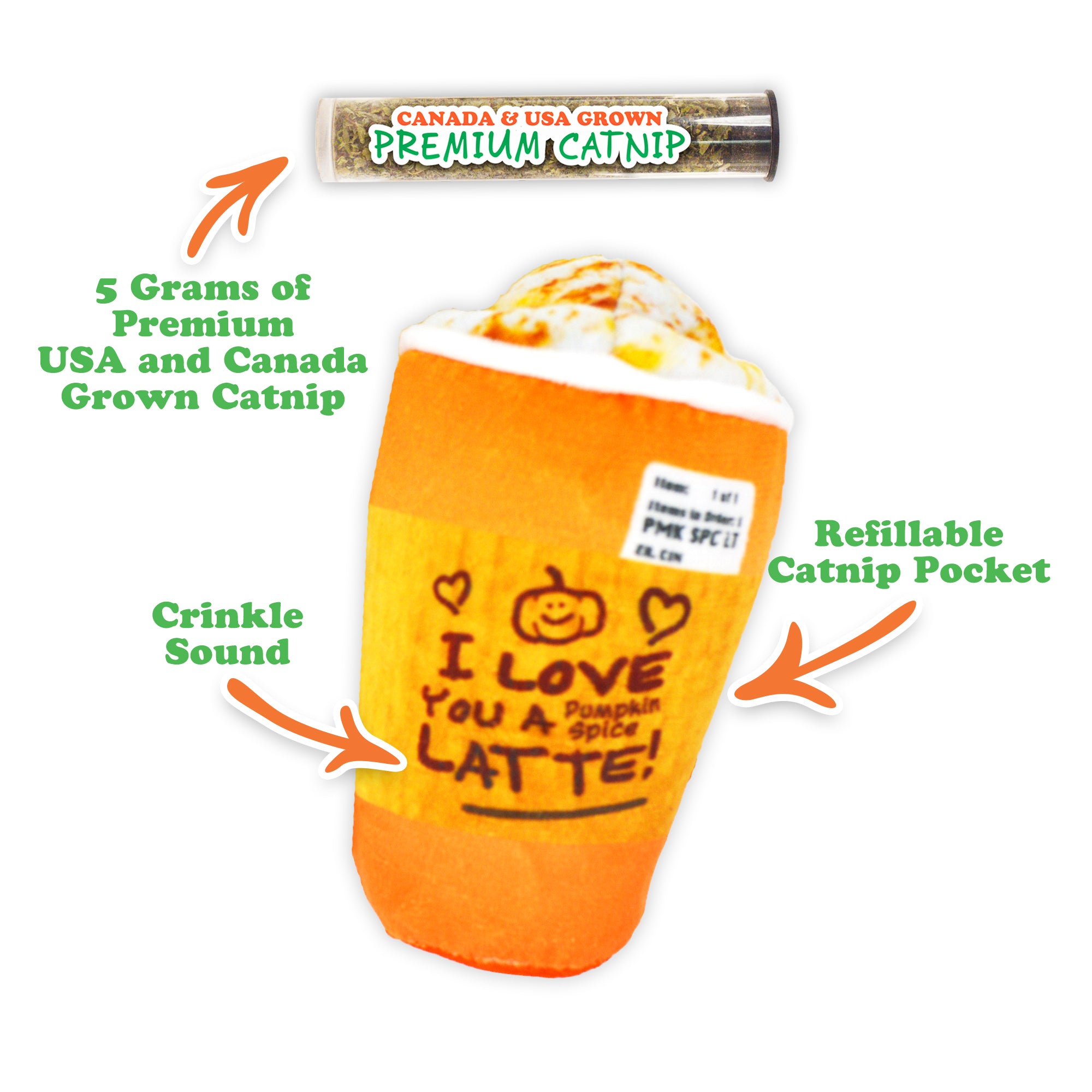 Meowijuana "Get Spooked" - Spiced Latte Fillable Catnip Toy