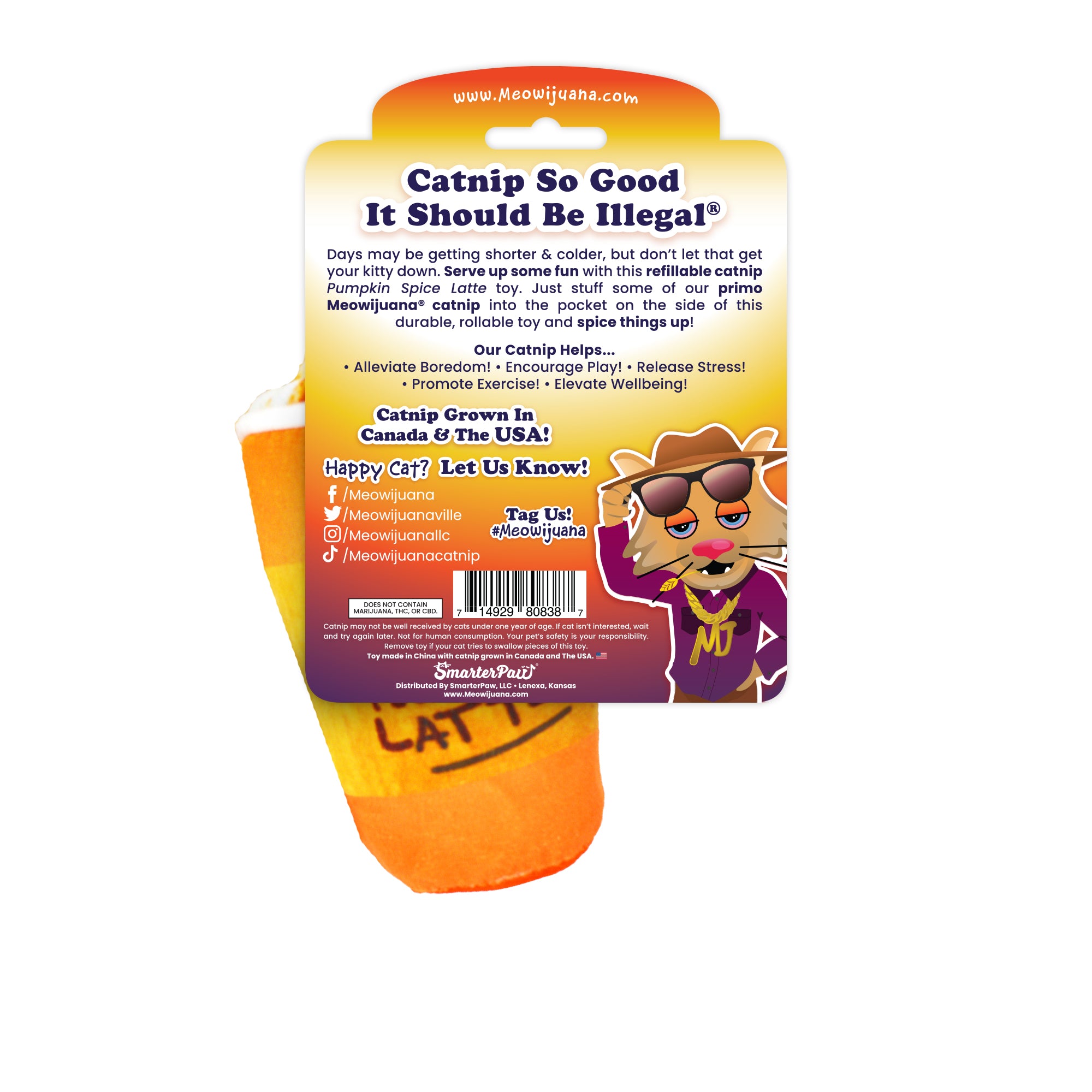 Meowijuana "Get Spooked" - Spiced Latte Fillable Catnip Toy