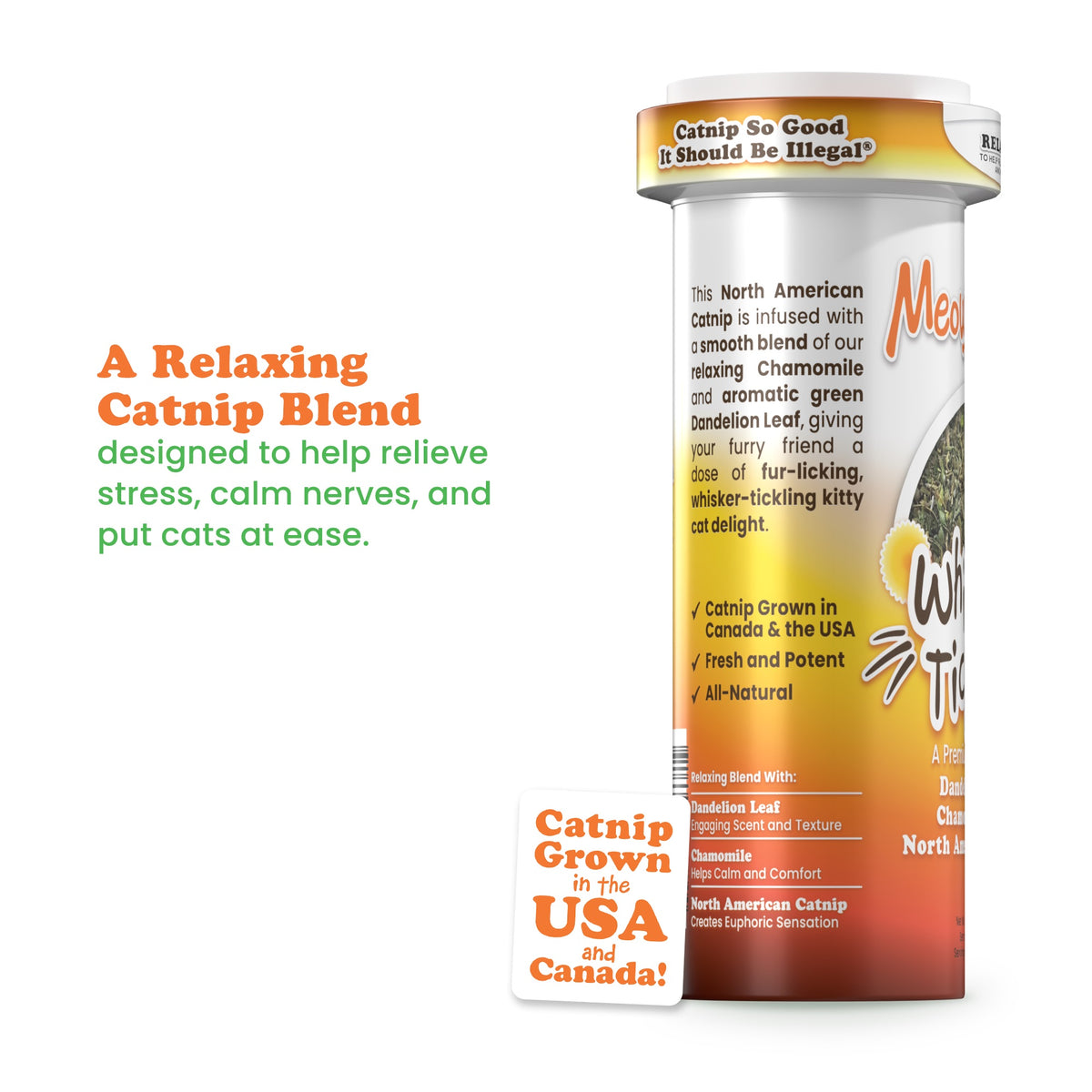 Meowijuana Whisker Tickler - Catnip, Chamomile, and Dandelion Blend
