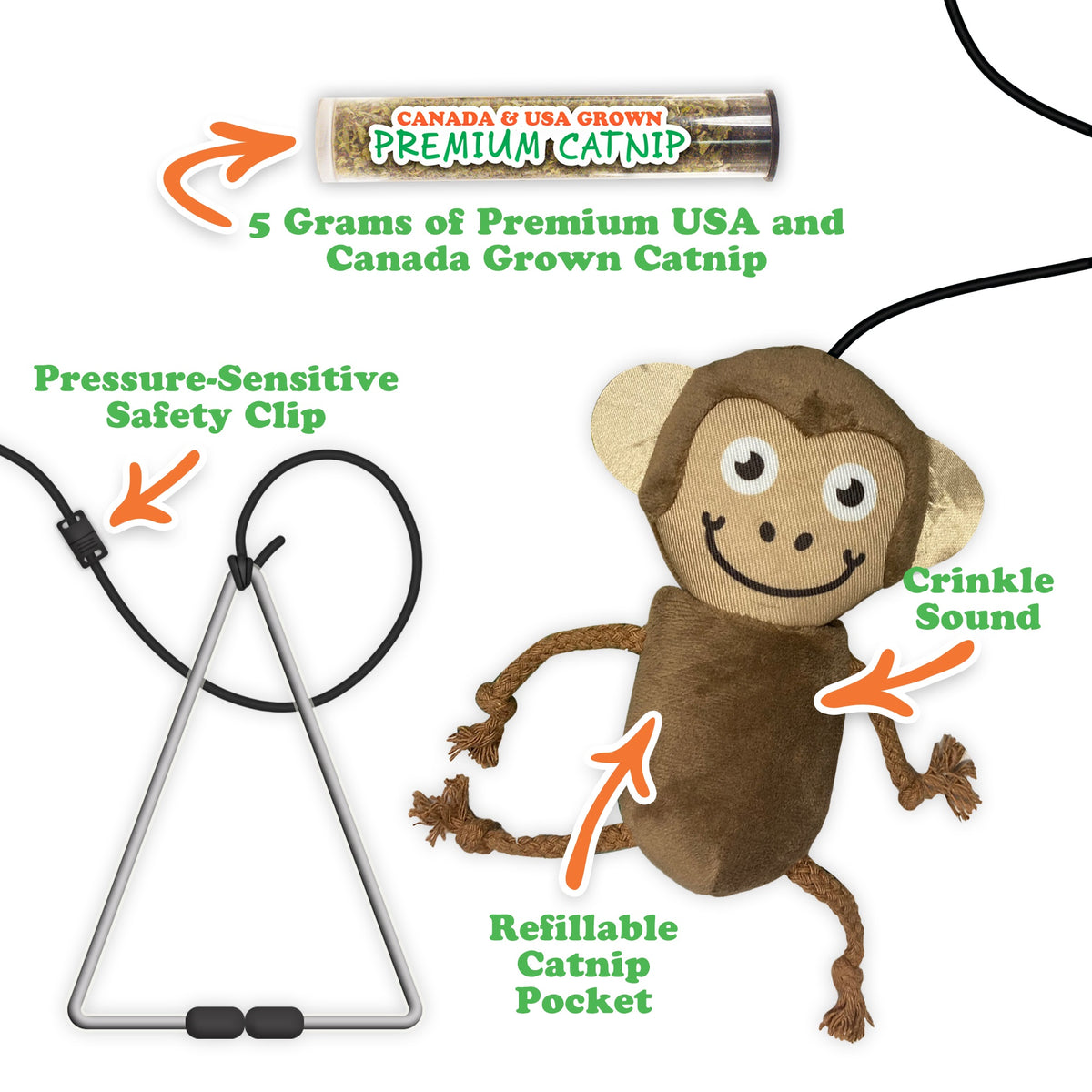 Meowijuana Jump 'n' Jamb Funky Monkey Cat Toy