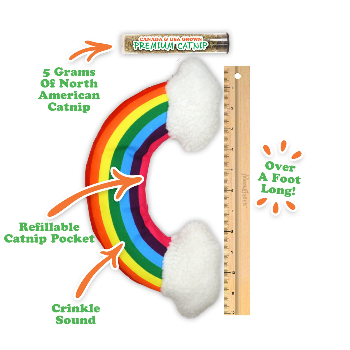 Meowijuana Get "Kickin'" - Rainbow Kicker  Cat Toy