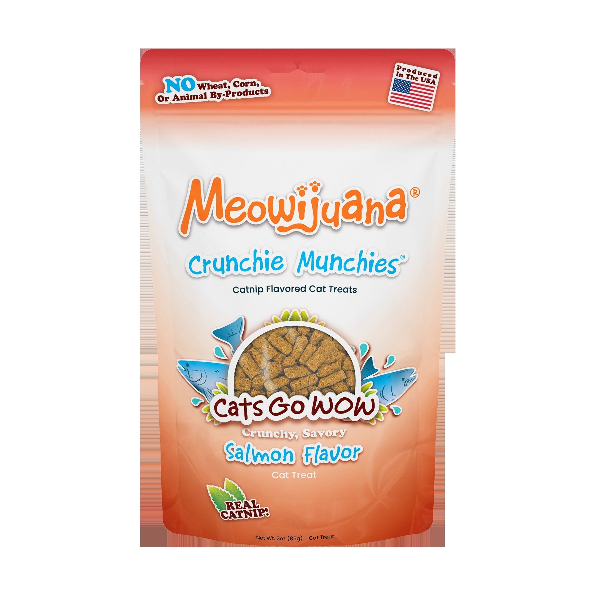 Meowijuana Crunchie Munchies Salmon Cat Treat 3oz