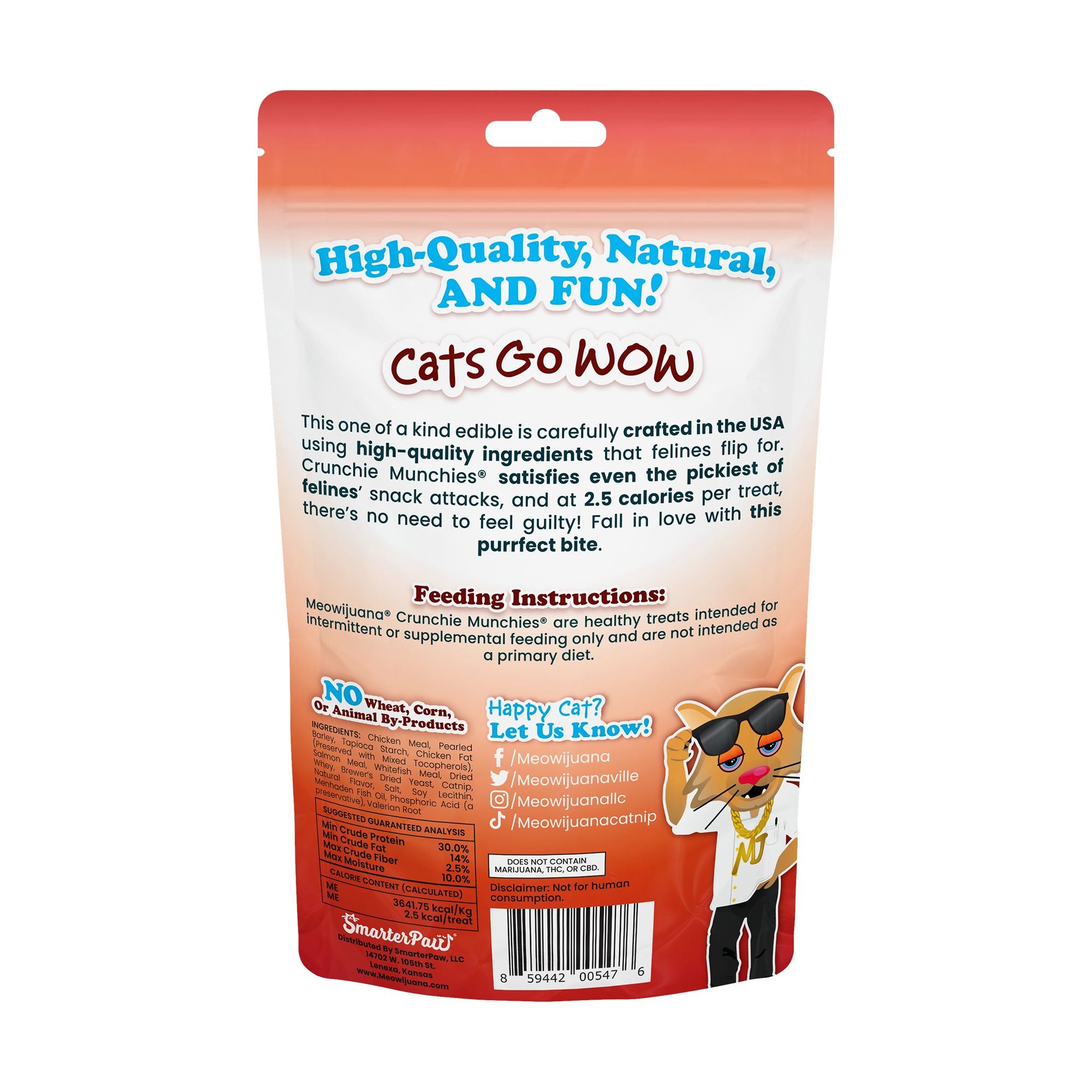 Meowijuana Crunchie Munchies Salmon Cat Treat 3oz