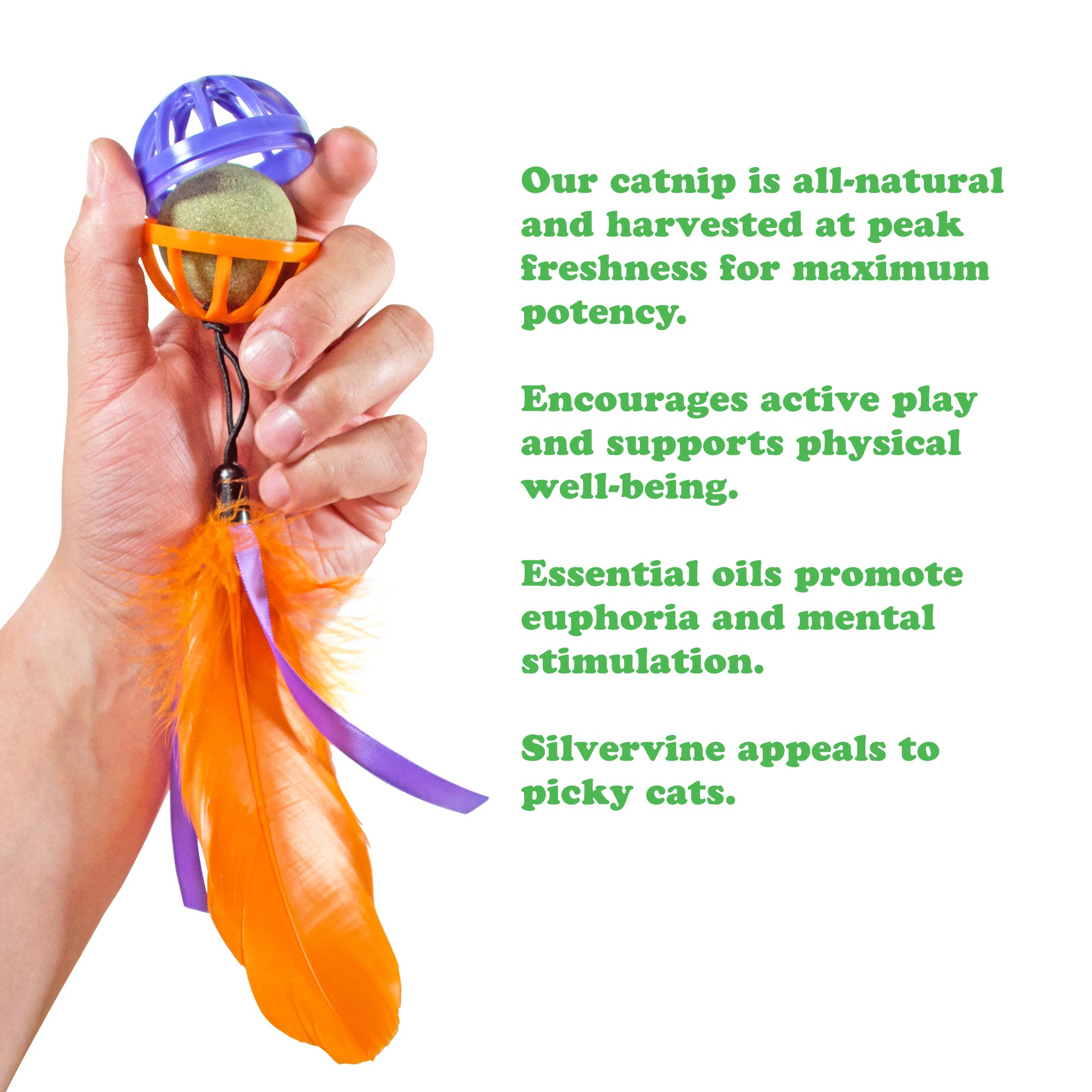 Meowijuana Meowijuana Purple Passion Whack 'n' Roll Compressed Catnip Ball with Cage 2oz