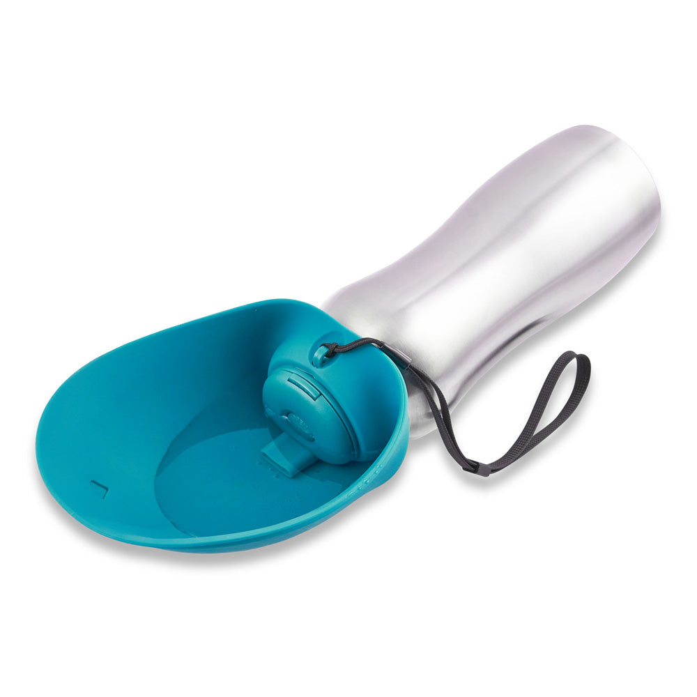 Messy Mutts Stainless w/Silicone Travel Water Bottle Blue 24oz