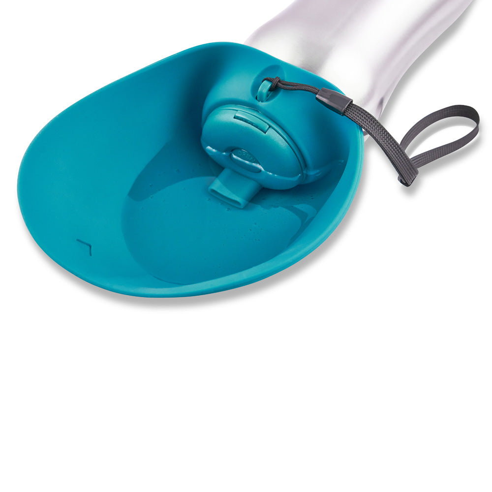 Messy Mutts Stainless w/Silicone Travel Water Bottle Blue 24oz