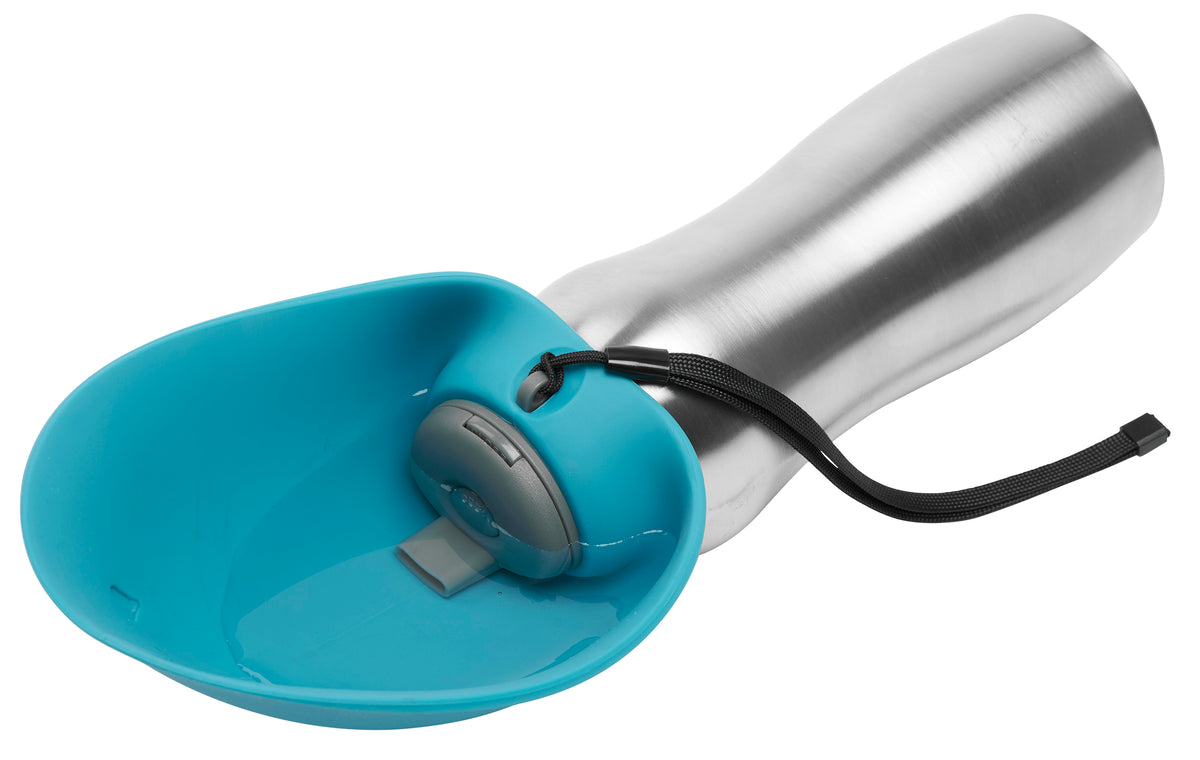 Messy Mutts Stainless w/Silicone Travel Water Bottle Blue 24oz