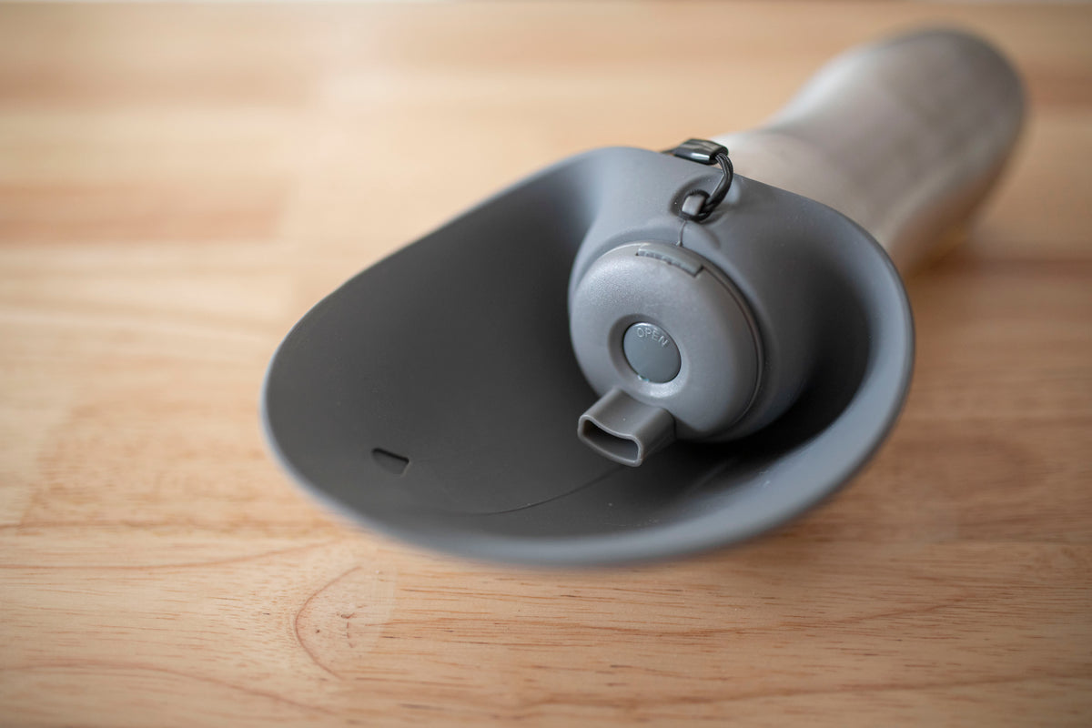 Messy Mutts Stainless w/Silicone Travel Water Bottle Cool Grey 24oz