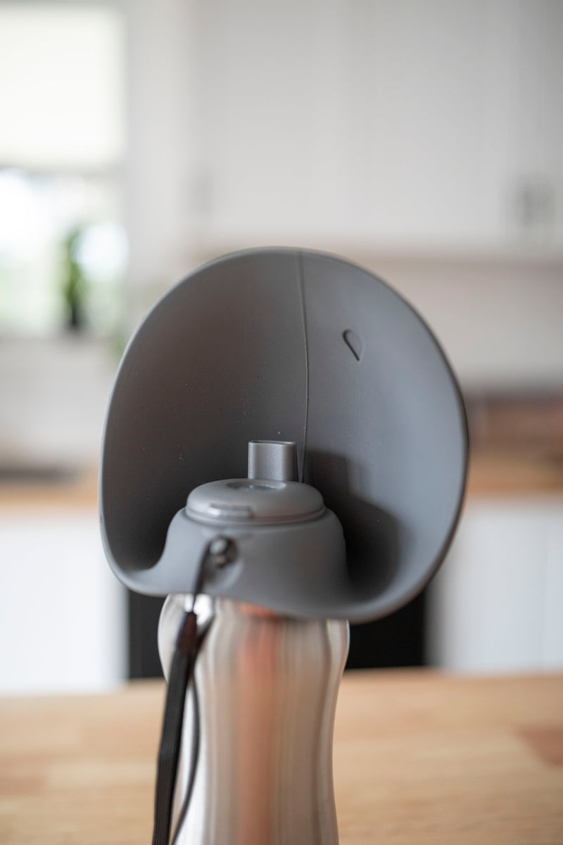 Messy Mutts Stainless w/Silicone Travel Water Bottle Cool Grey 24oz