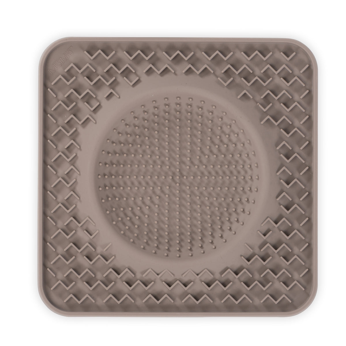 Messy Mutts Silicone Therapeutic Dog Lick Bowl Mat Grey 10" x 10"