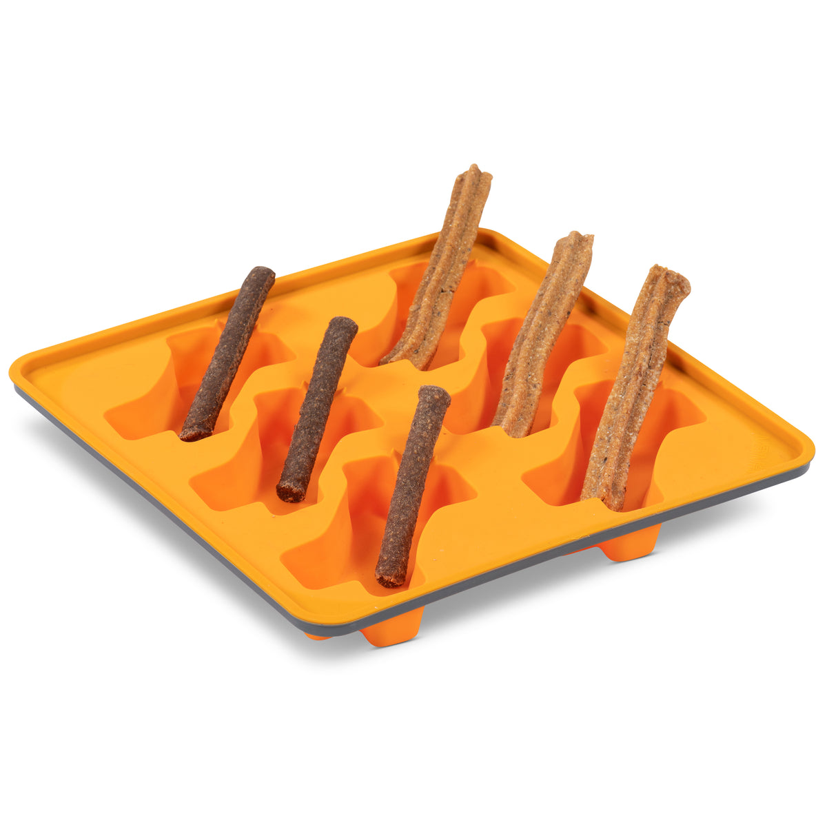 Messy Mutts Framed Silicone Popsicle Mold Bone Shape Orange 10" x 10"