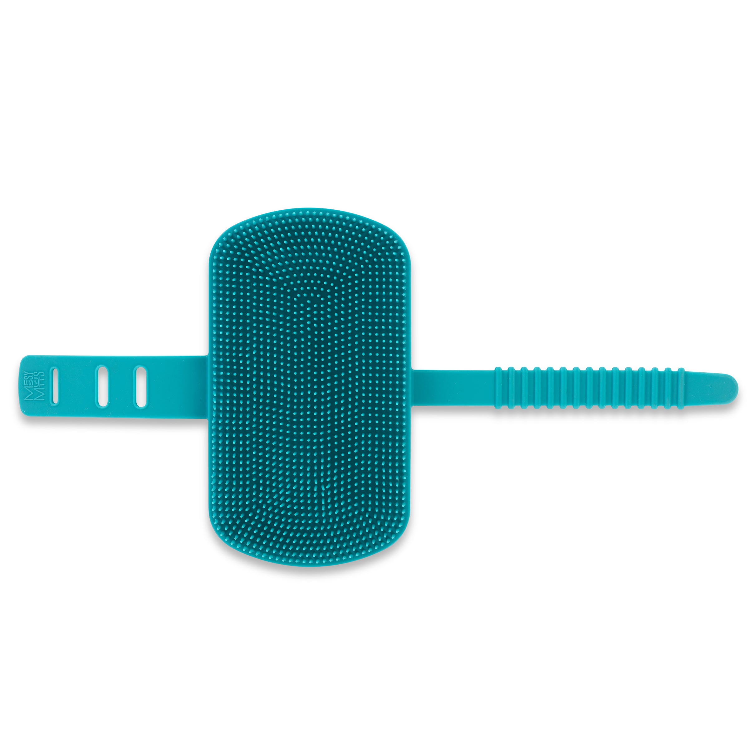 Messy Mutts Silicone Dual Sided Grooming Brush Blue 6.5" x 3.5"