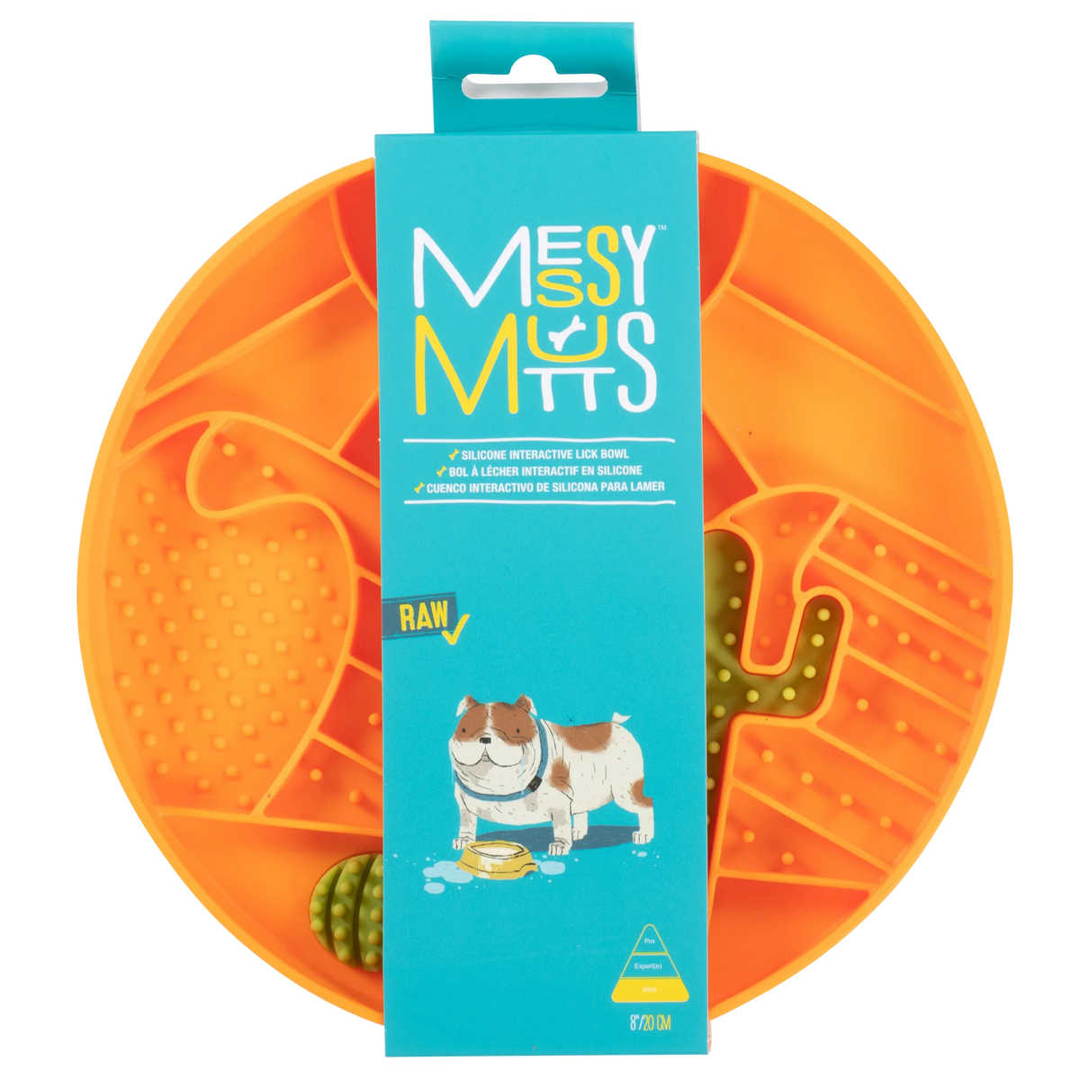 Messy Mutts Silicone Interactive Lick Bowl, Desert Pattern, Orange